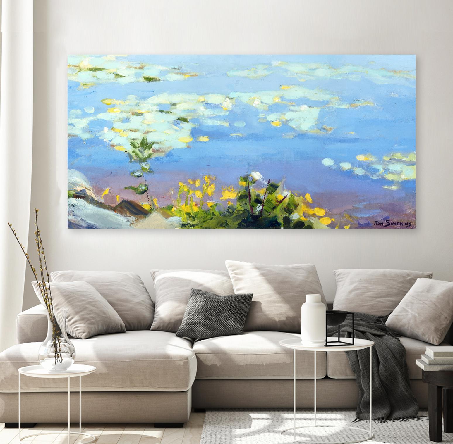 Little Lily Sunday by Ron Simpkins on GIANT ART - blue landscape