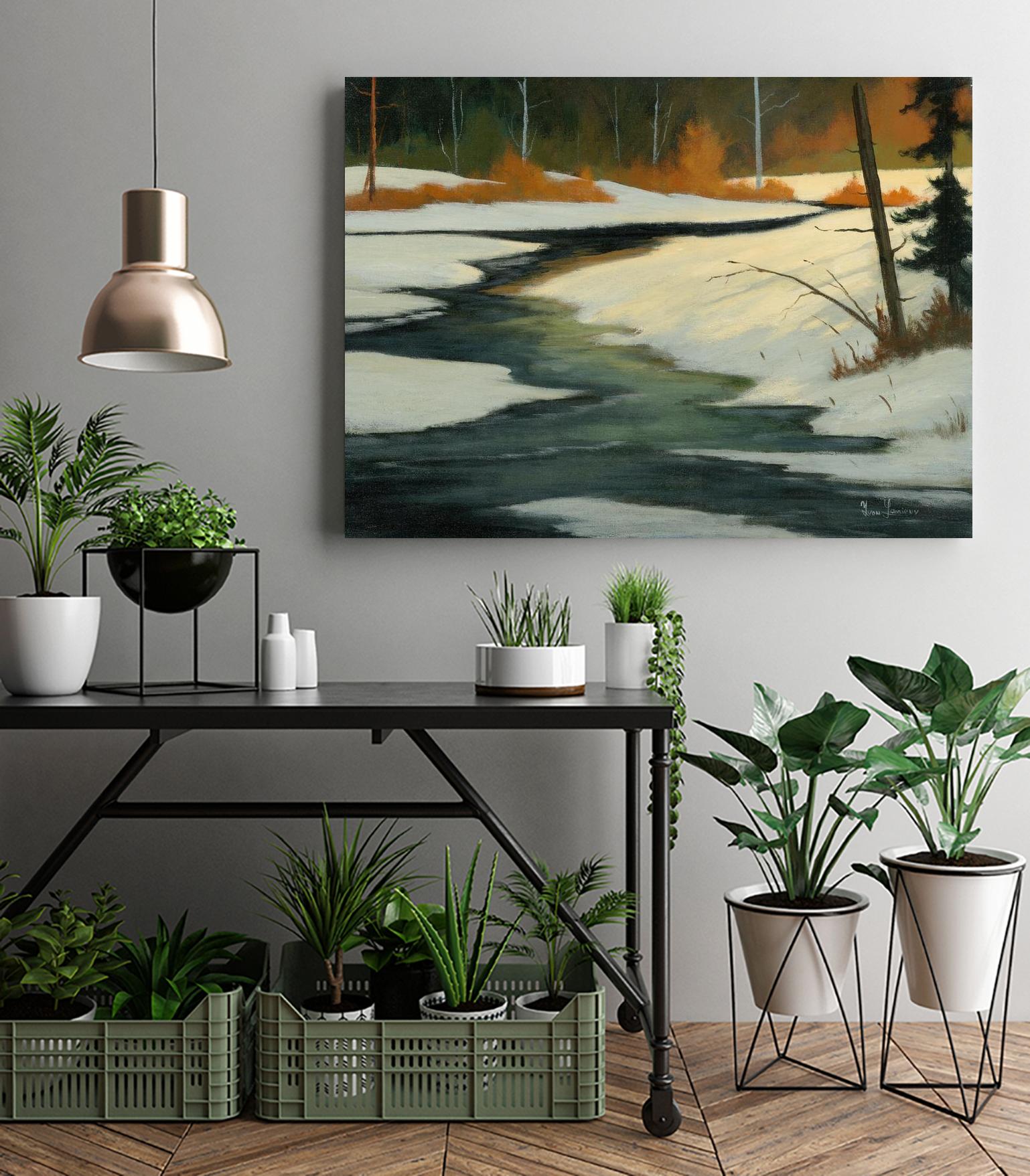 Un petit coin caché by Yvon Lemieux on GIANT ART - green landscape artistes du québec