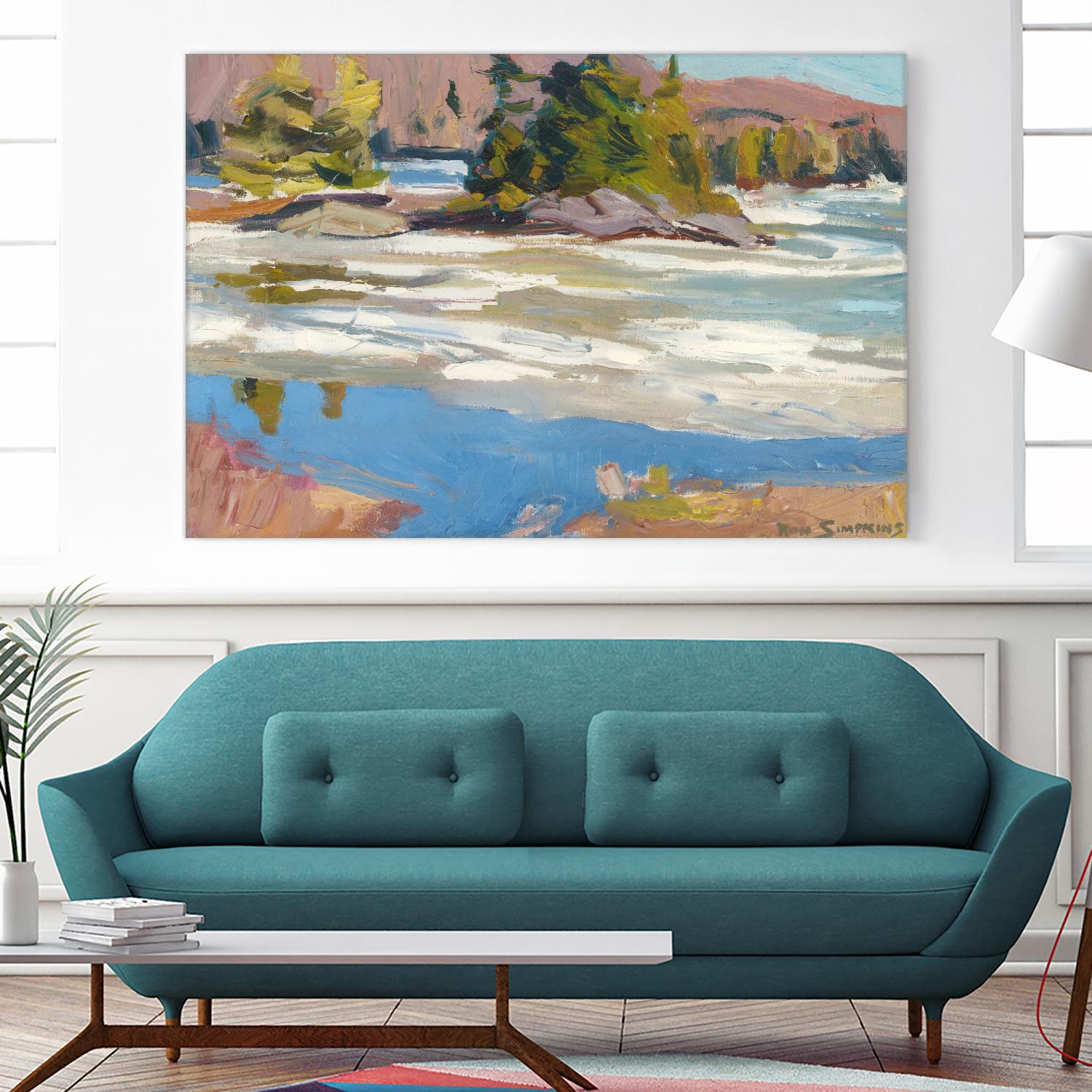 Little Running River by Ron Simpkins on GIANT ART - blue landscape