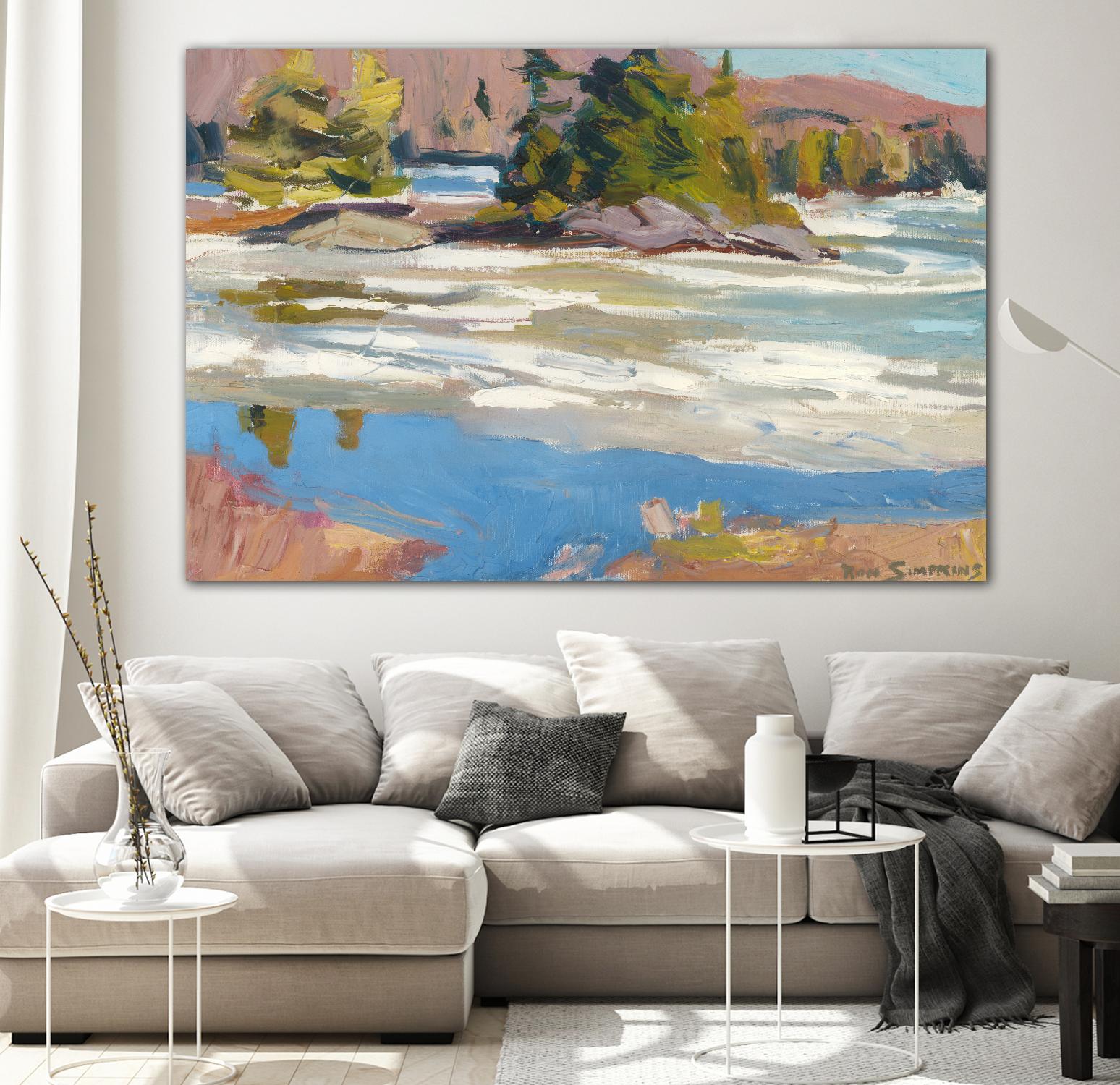 Little Running River by Ron Simpkins on GIANT ART - blue landscape