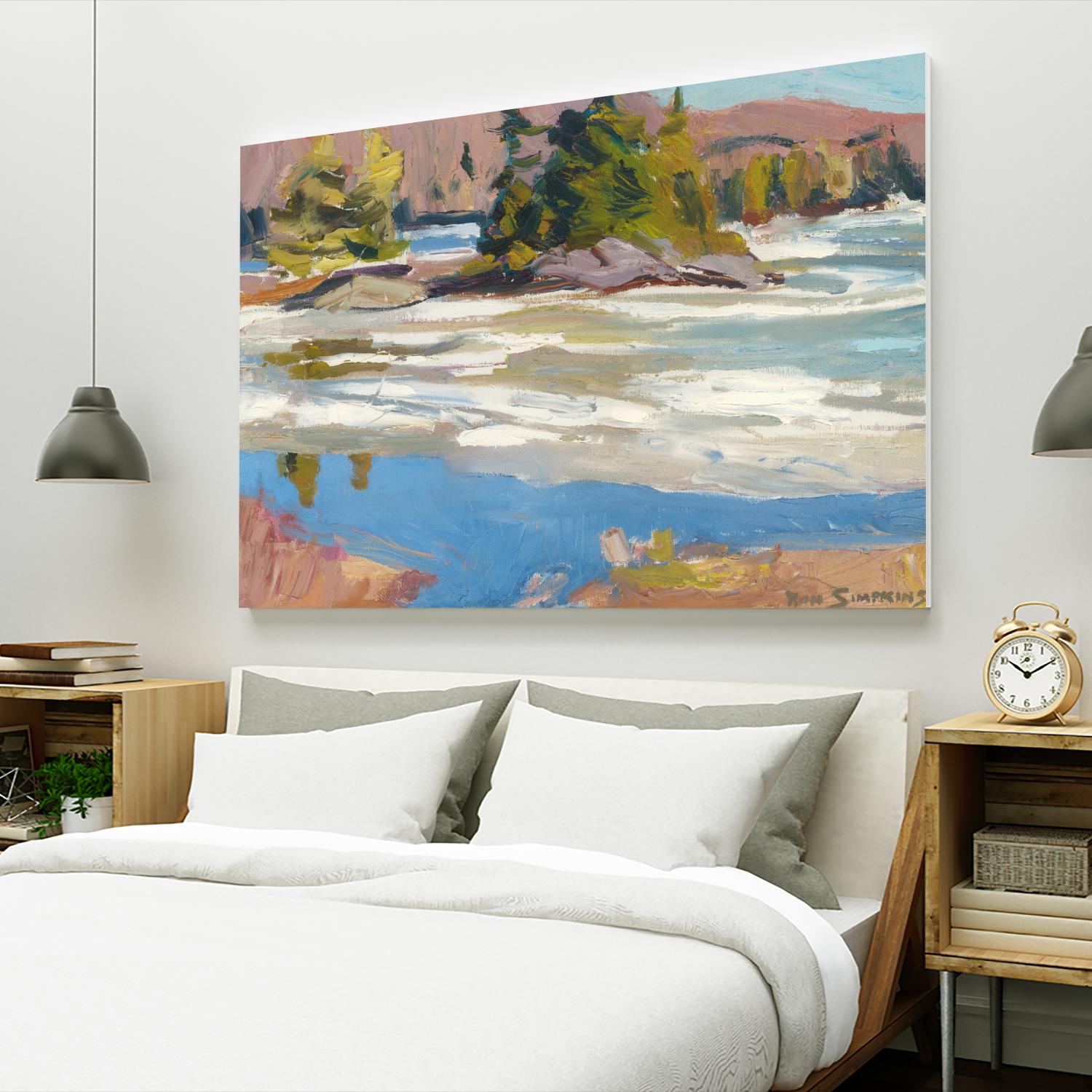 Little Running River by Ron Simpkins on GIANT ART - blue landscape