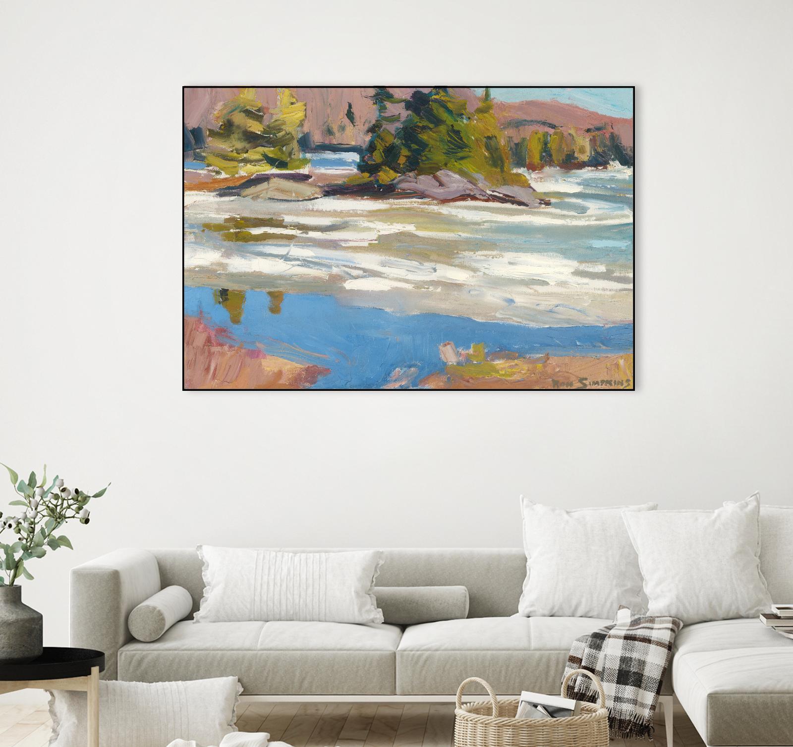 Little Running River by Ron Simpkins on GIANT ART - blue landscape