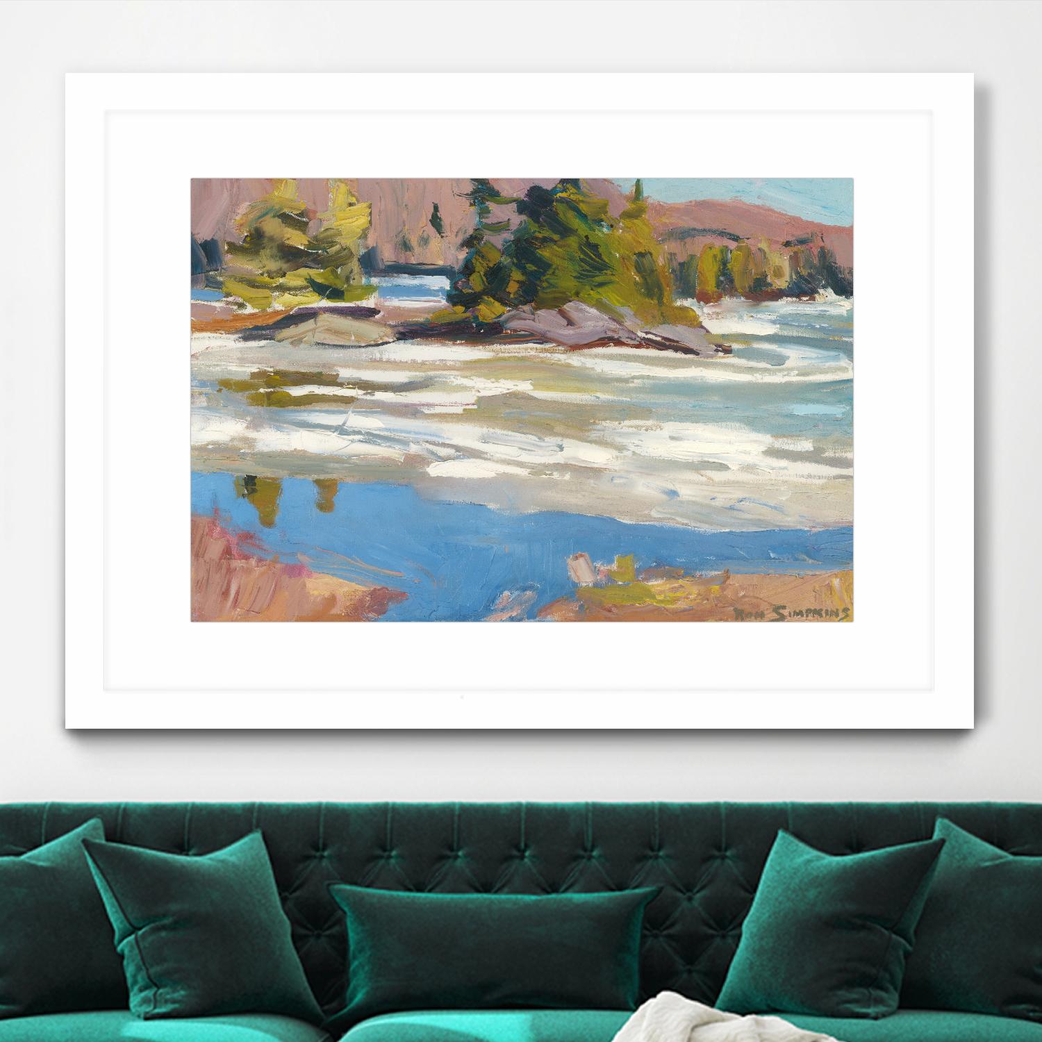 Little Running River by Ron Simpkins on GIANT ART - green landscape canadiens