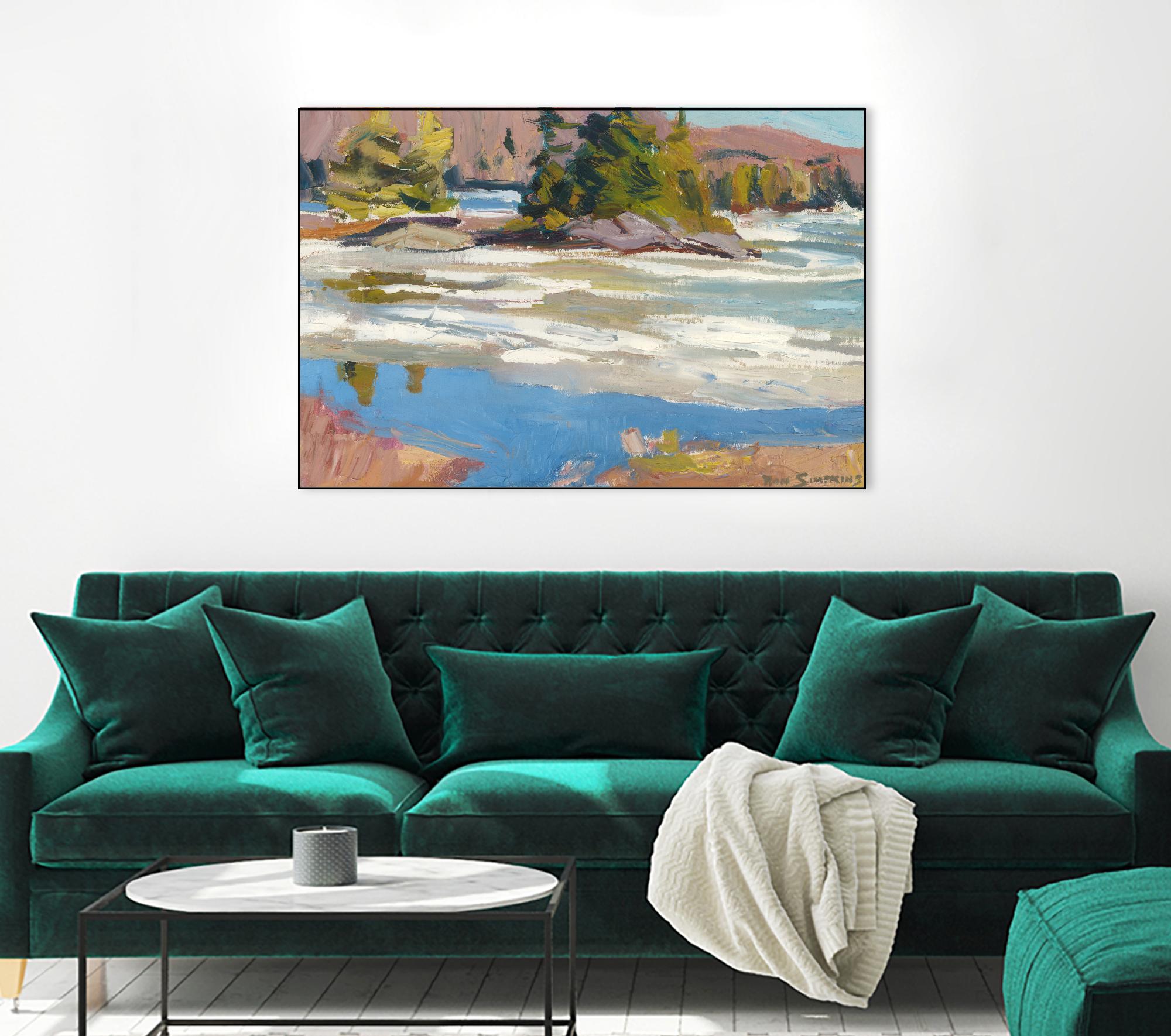 Little Running River by Ron Simpkins on GIANT ART - blue landscape