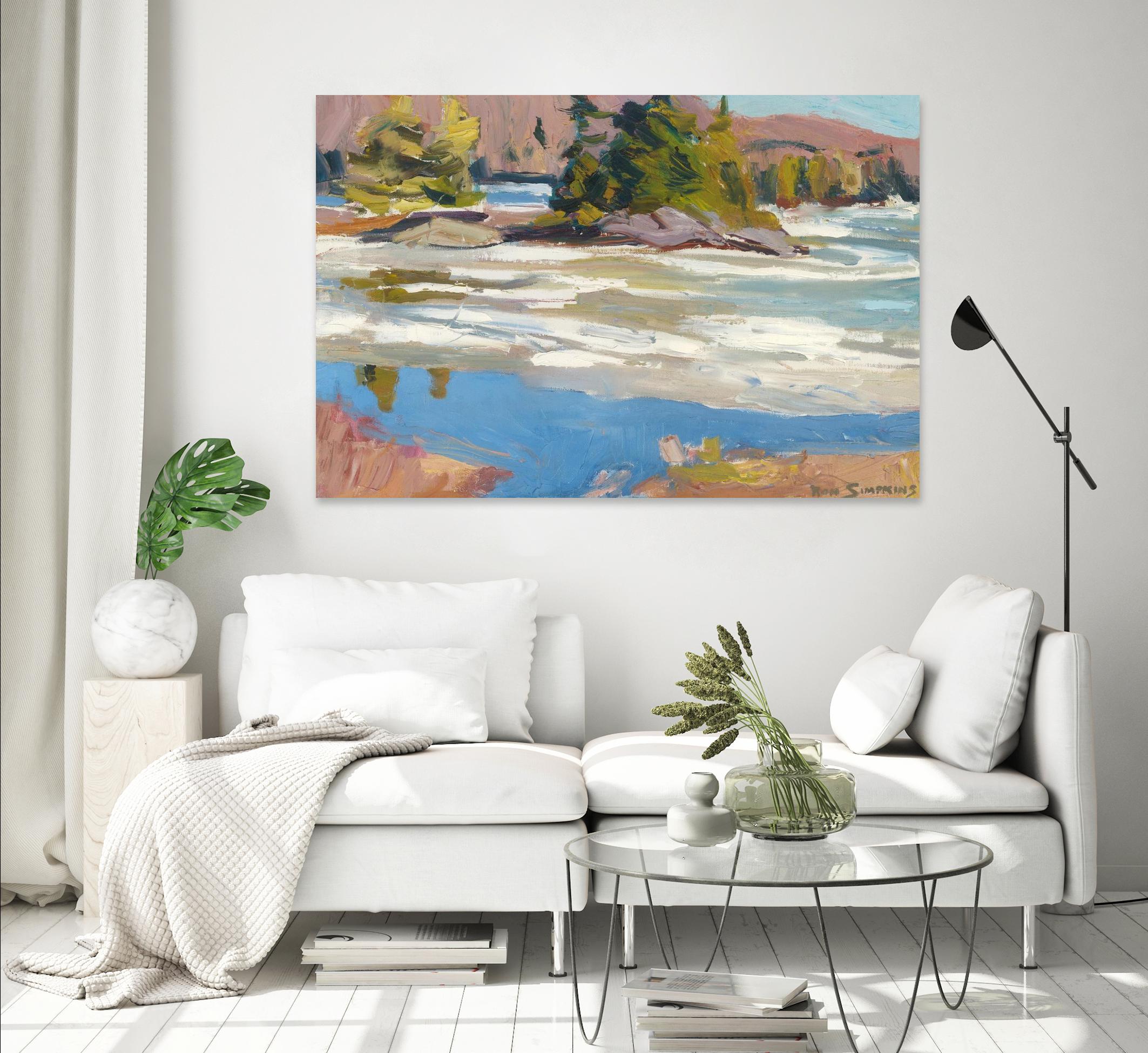 Little Running River by Ron Simpkins on GIANT ART - green landscape canadiens