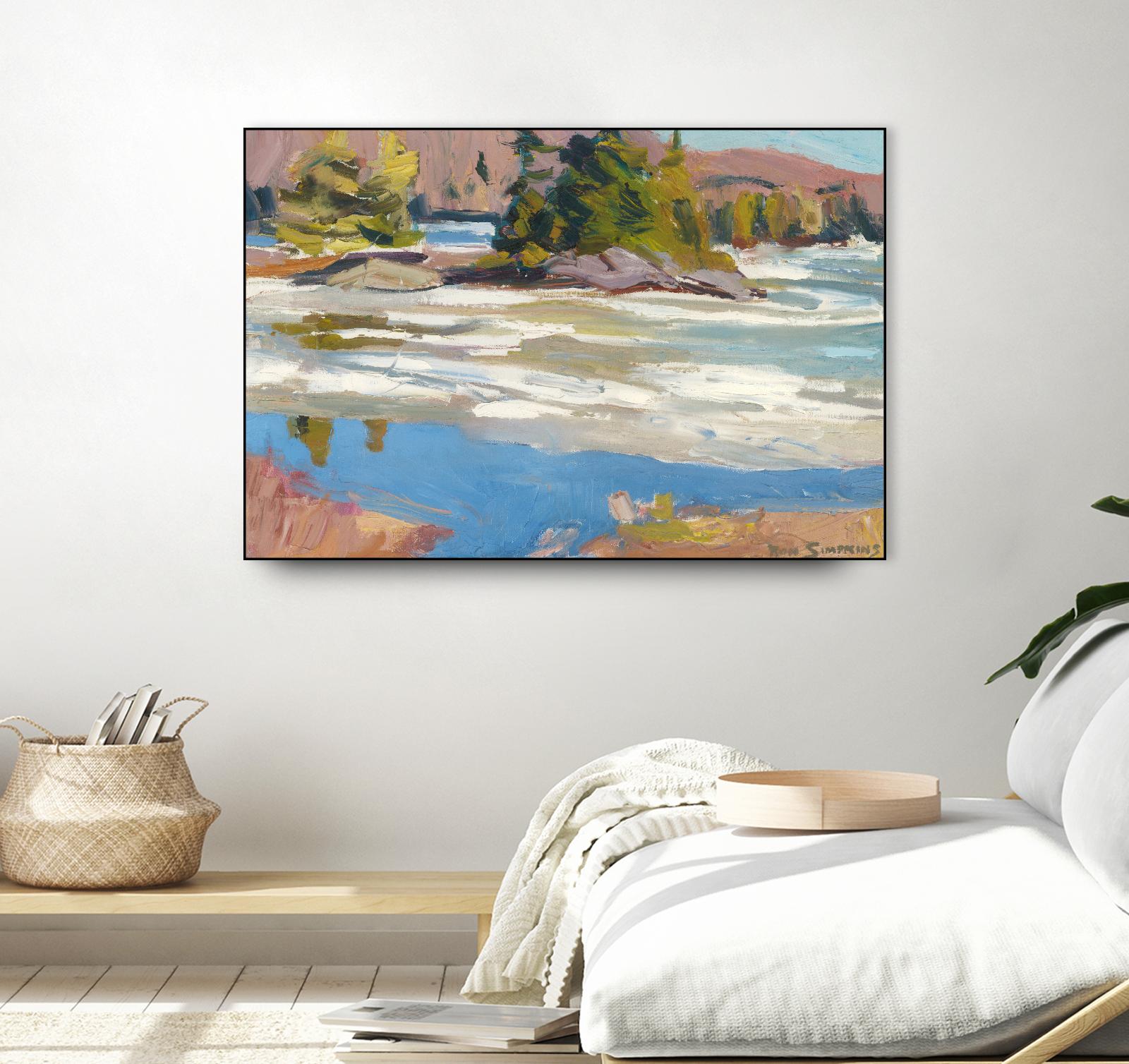 Little Running River by Ron Simpkins on GIANT ART - blue landscape