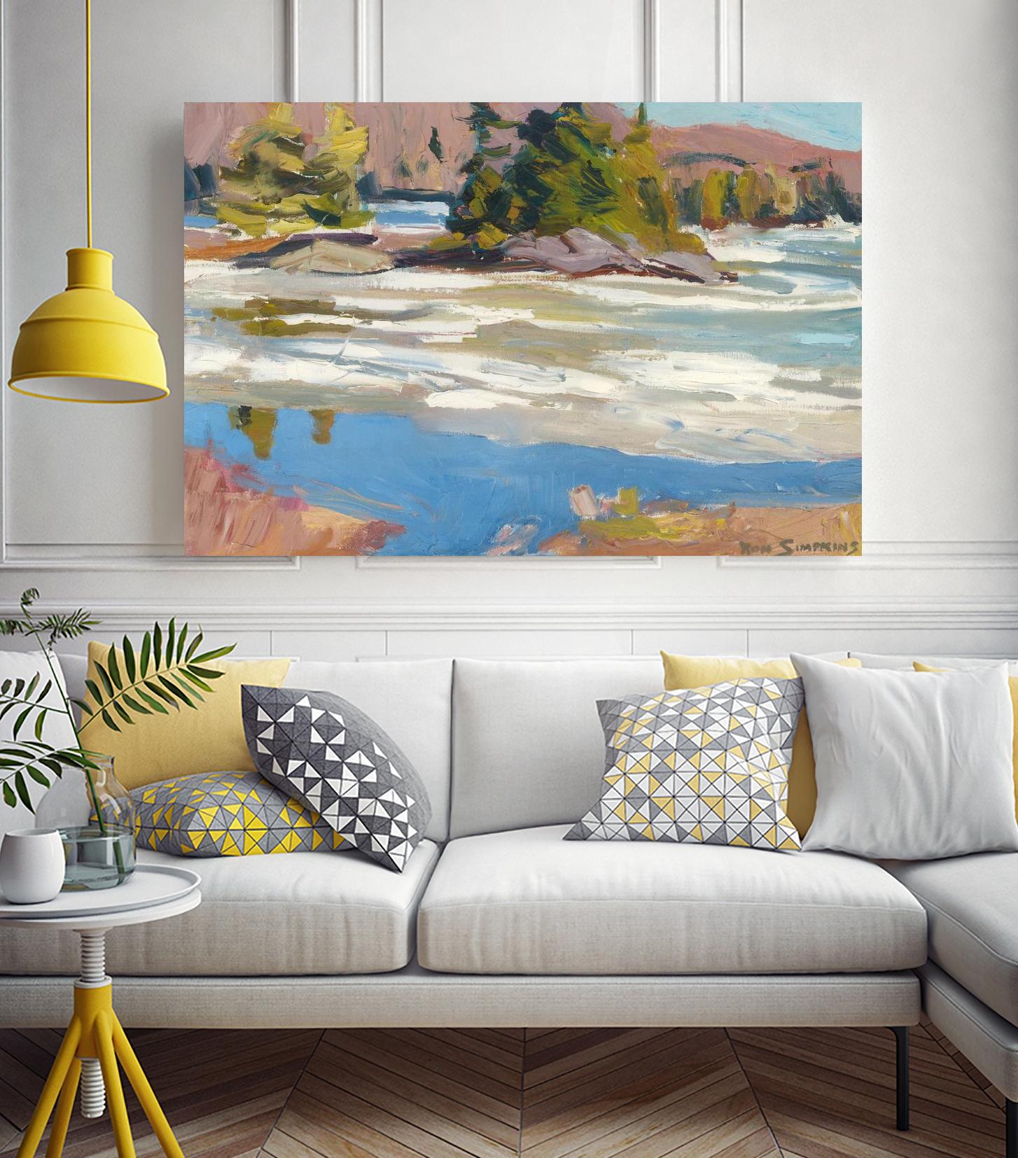 Little Running River by Ron Simpkins on GIANT ART - green landscape canadiens