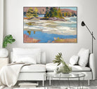 Little Running River by Ron Simpkins on GIANT ART - blue landscape
