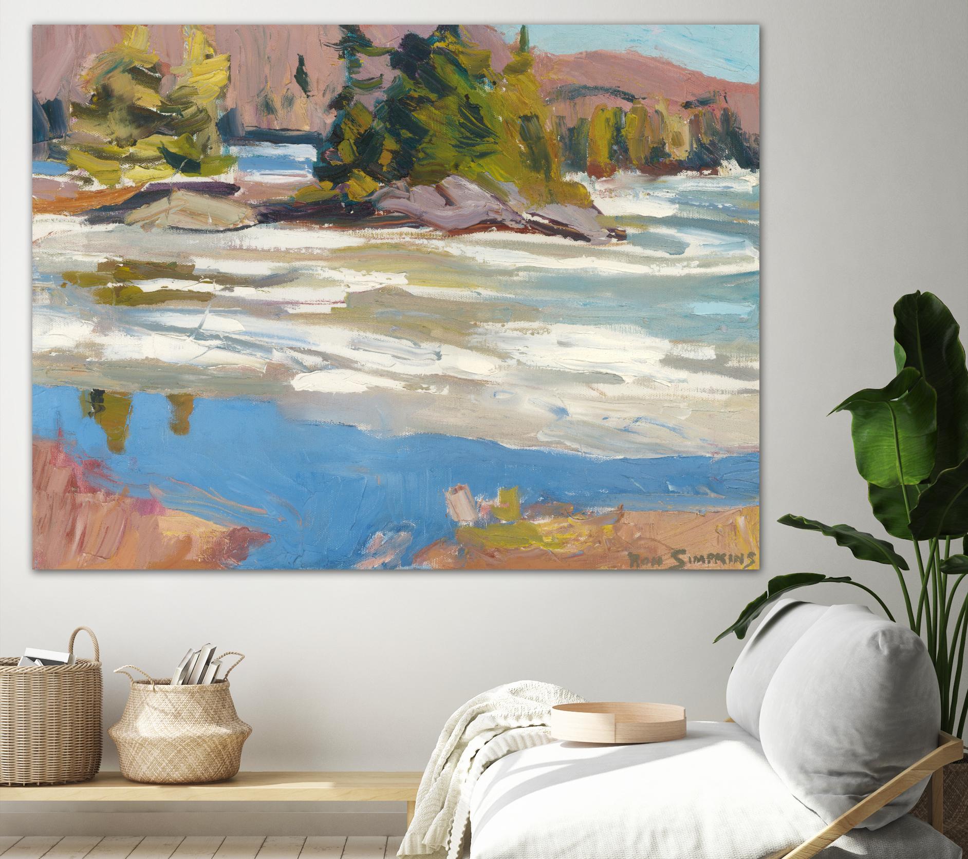 Little Running River by Ron Simpkins on GIANT ART - blue landscape