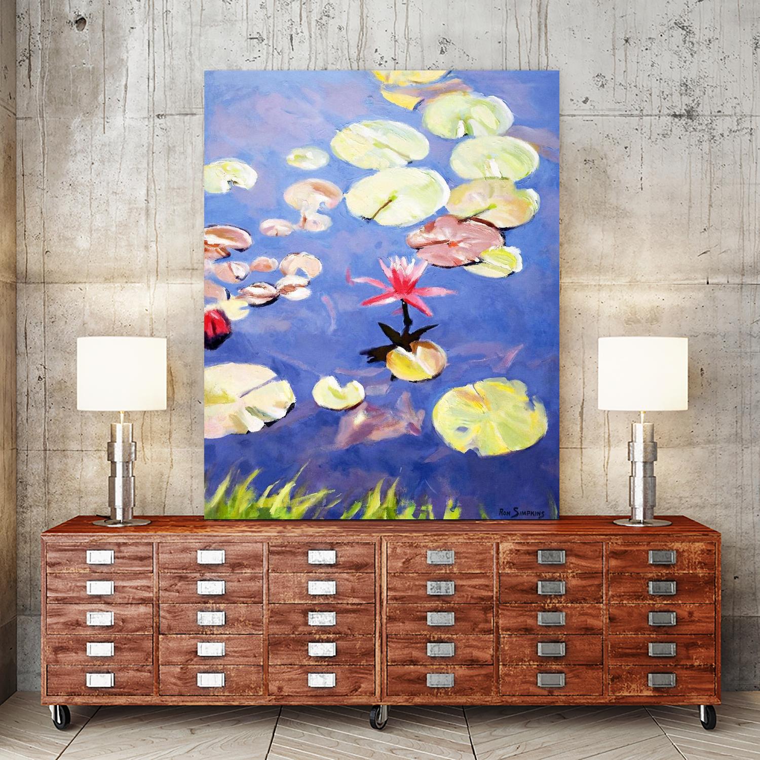 Nature's Beauty is Simple by Ron Simpkins on GIANT ART - green botanical water lilies