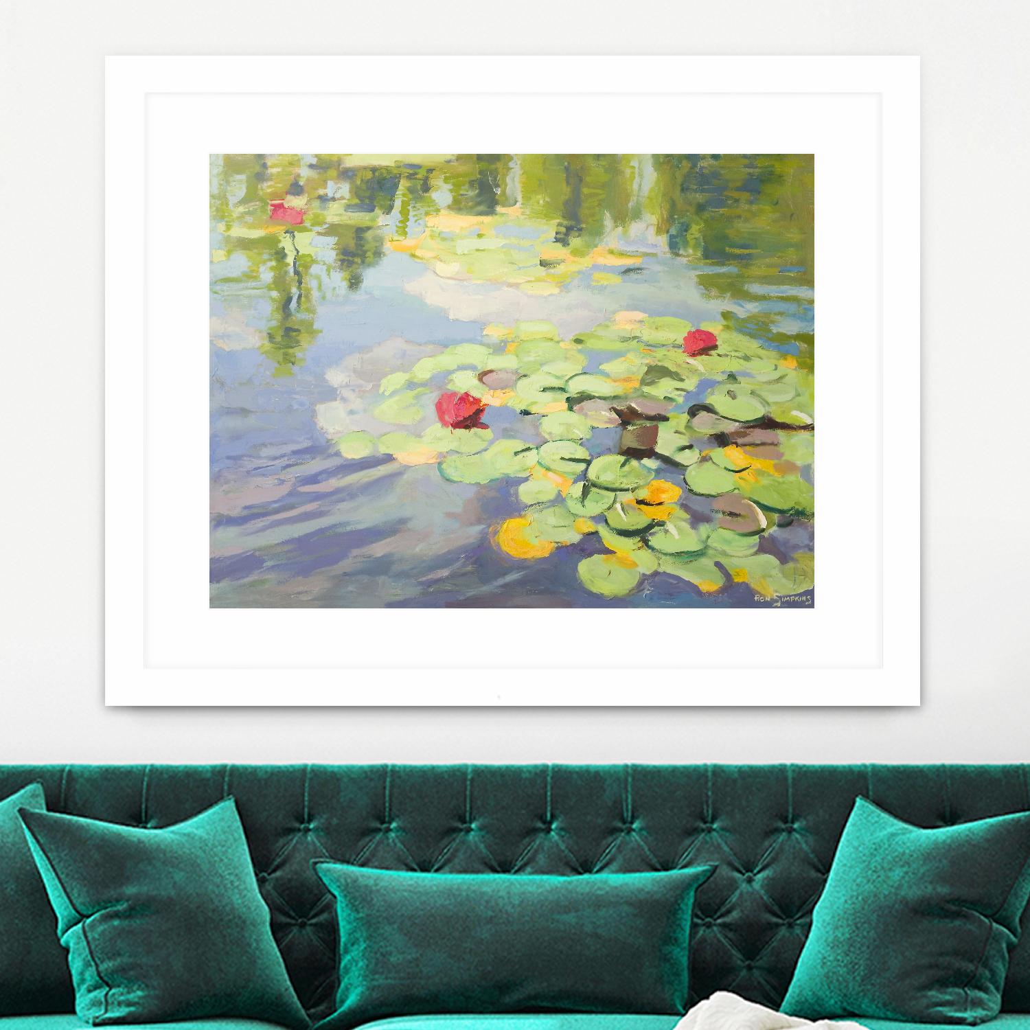 No Cloudy Days by Ron Simpkins on GIANT ART - green landscape water lilies