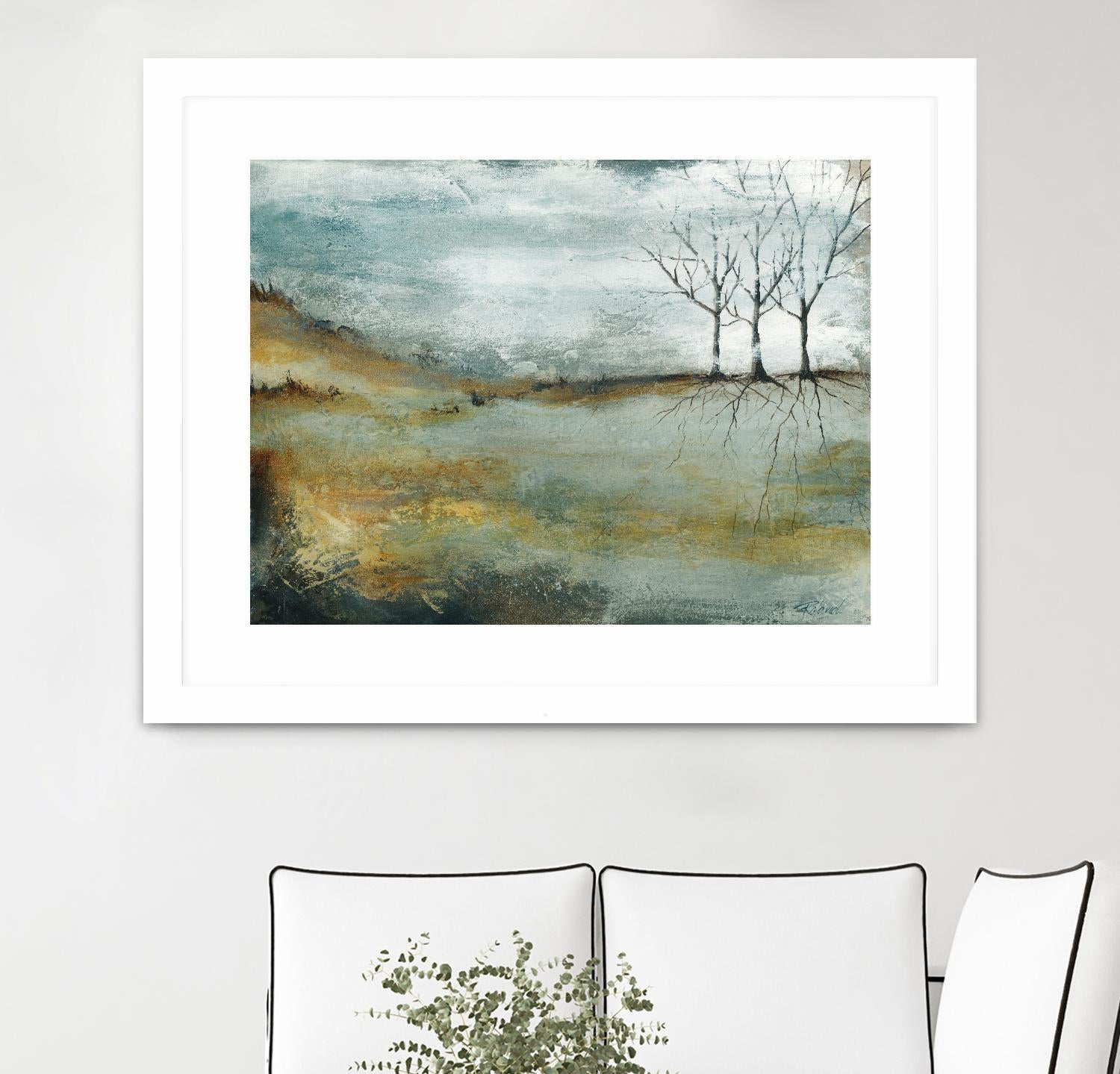 Les trois arbres by Roland Benoît on GIANT ART - grey trees