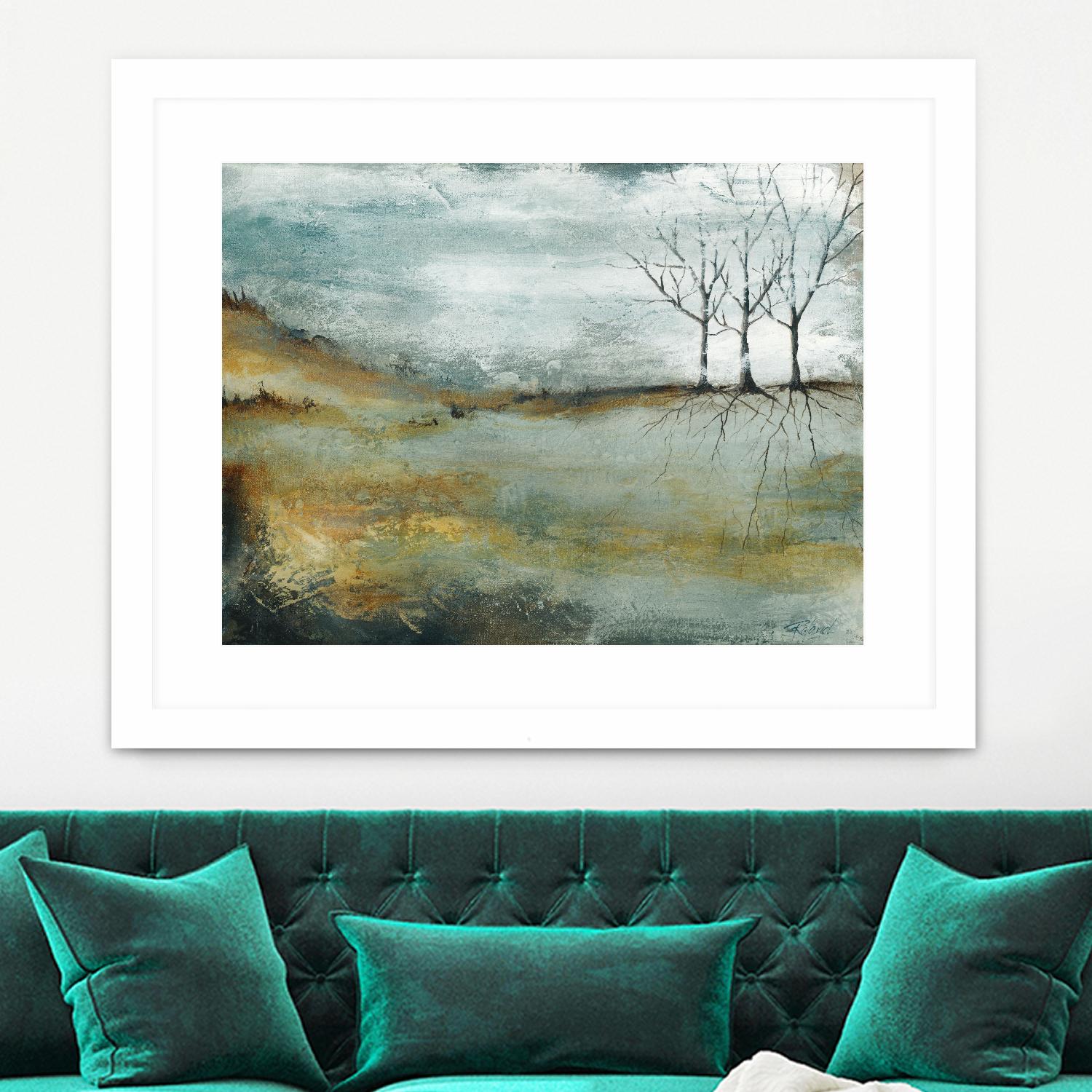 Les trois arbres by Roland Benoît on GIANT ART - grey trees