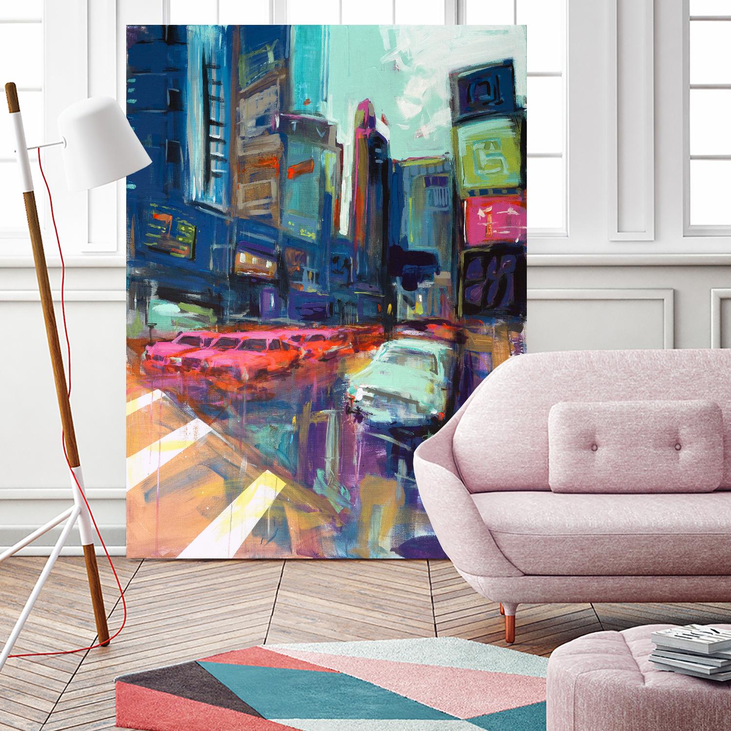 Trafic City by Marc Archambault on GIANT ART - pink city scene