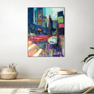 Trafic City by Marc Archambault on GIANT ART - pink city scene
