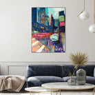 Trafic City by Marc Archambault on GIANT ART - pink city scene