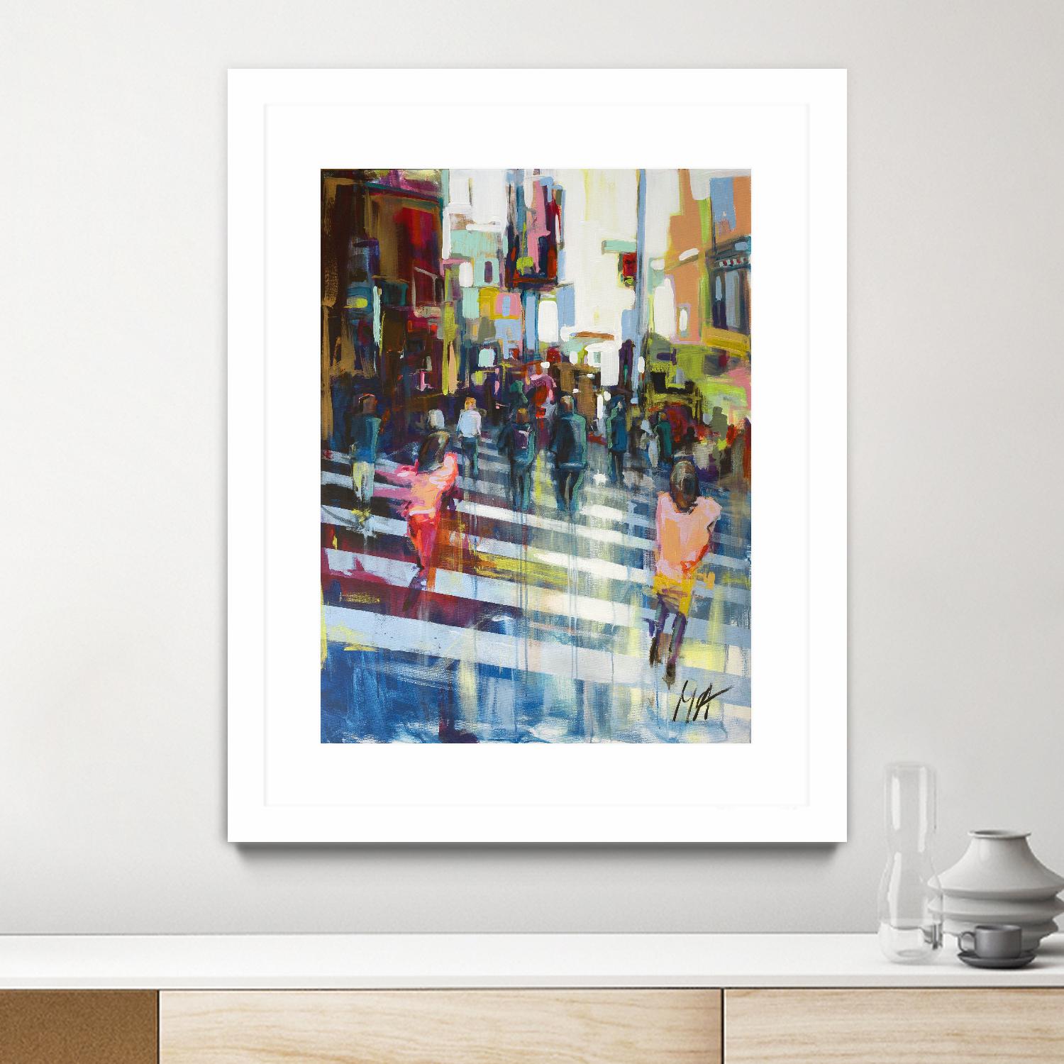 Vie City by Marc Archambault on GIANT ART - orange figurative pietons