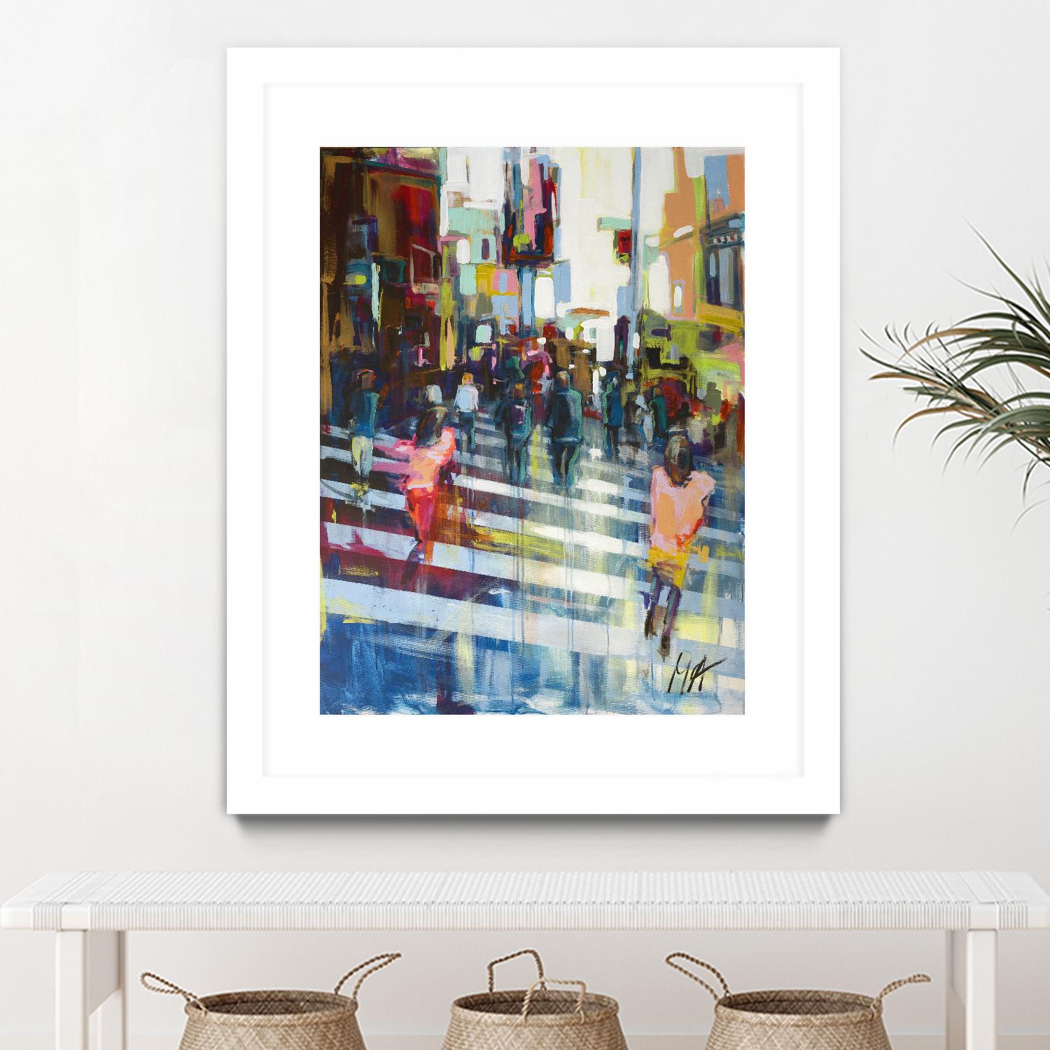 Vie City by Marc Archambault on GIANT ART - orange figurative pietons