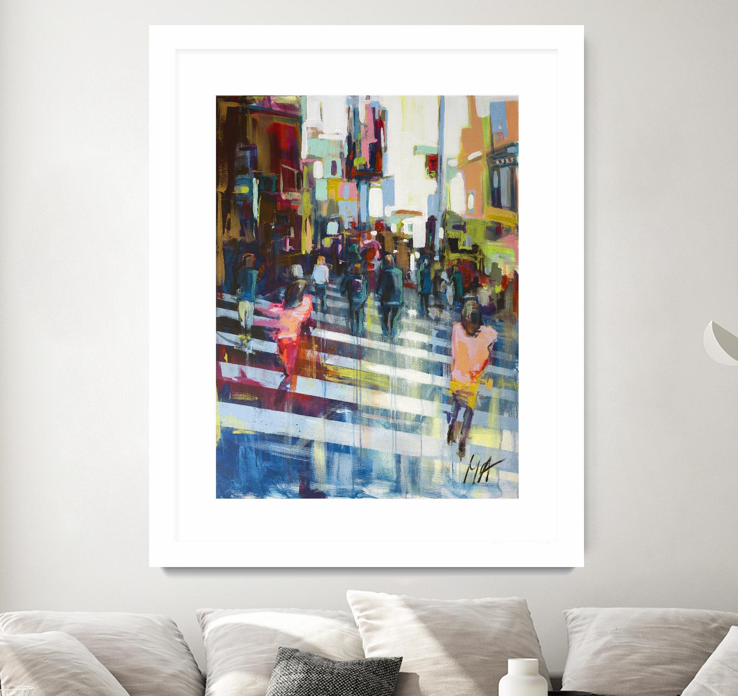 Vie City by Marc Archambault on GIANT ART - orange figurative pietons