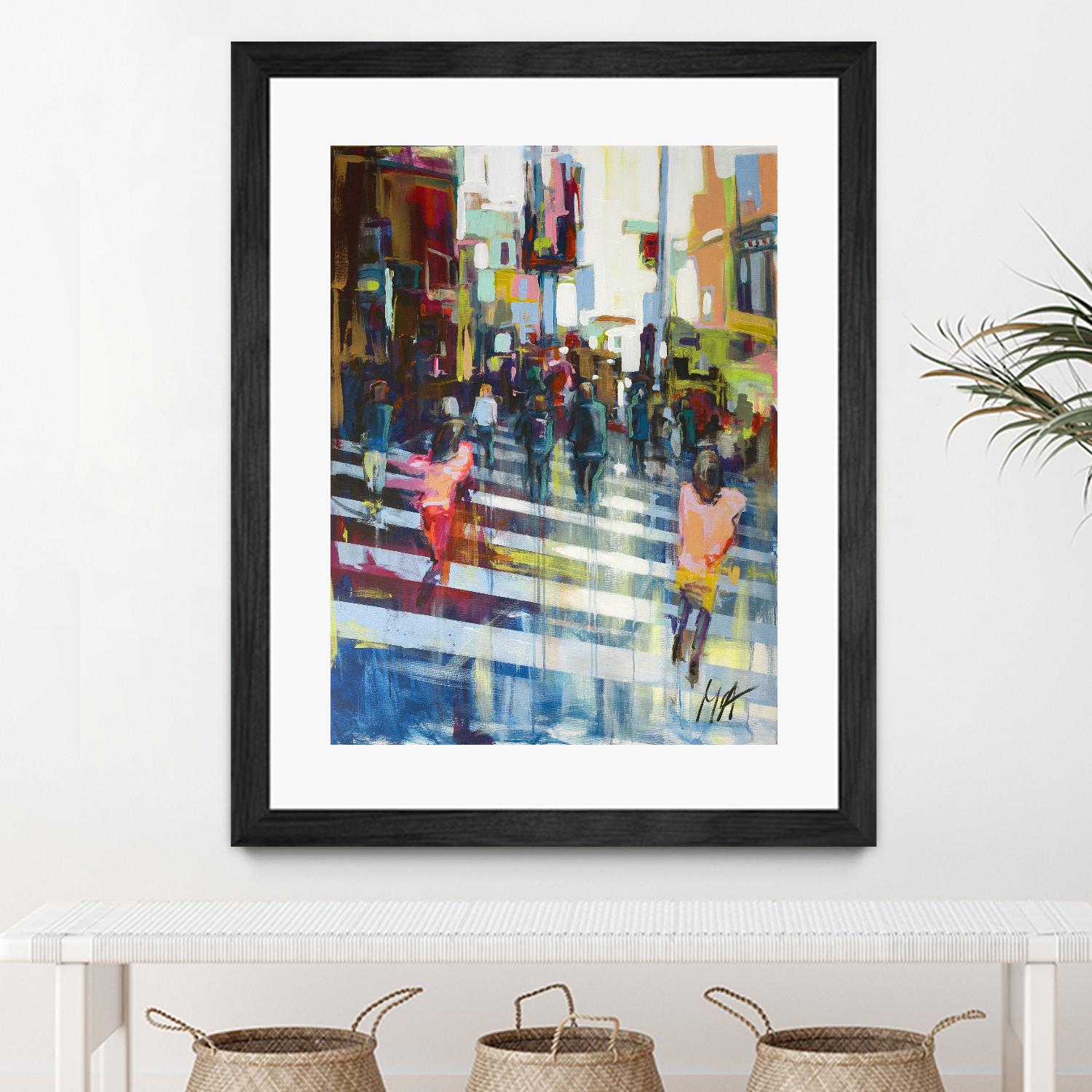 Vie City by Marc Archambault on GIANT ART - orange figurative pietons