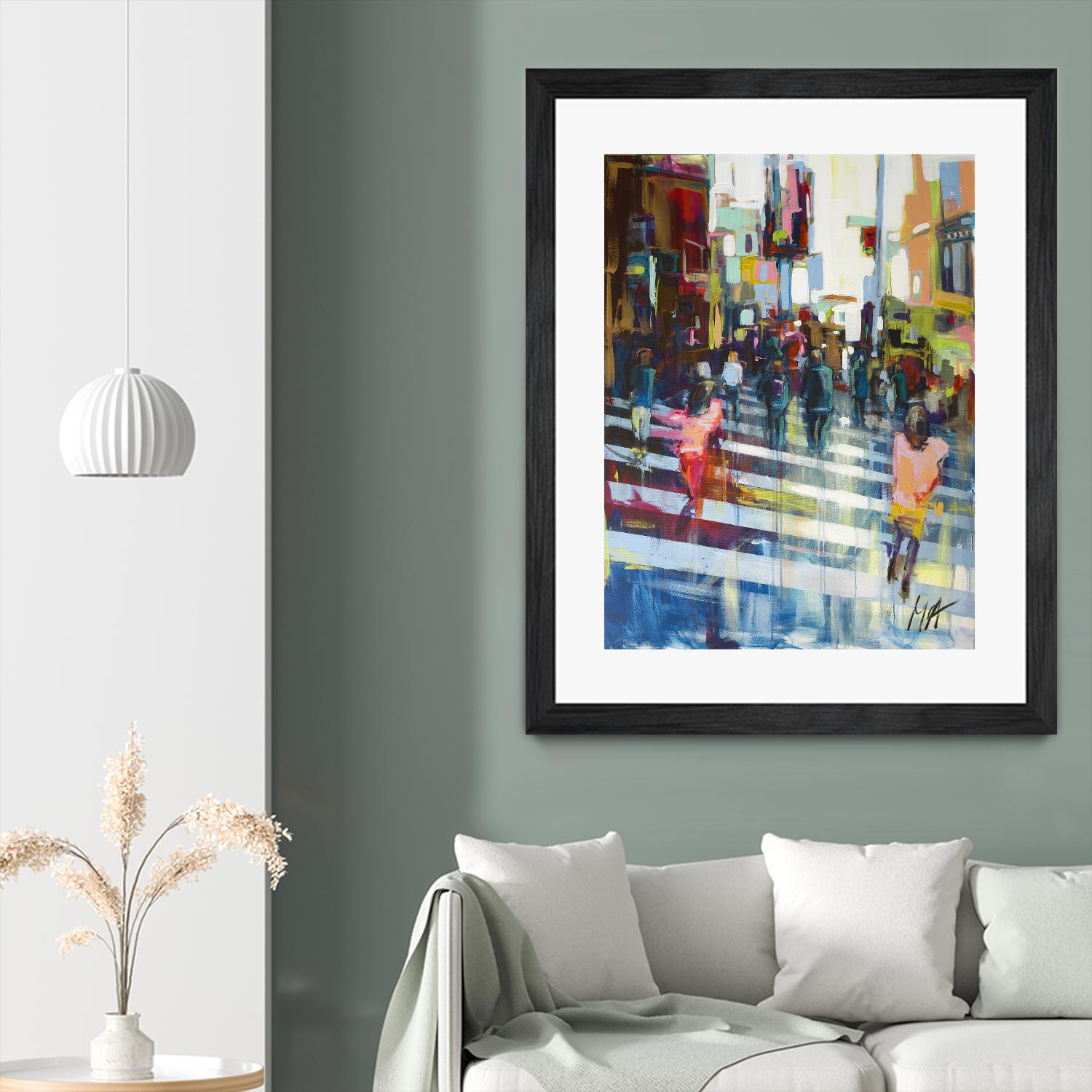 Vie City by Marc Archambault on GIANT ART - orange figurative pietons