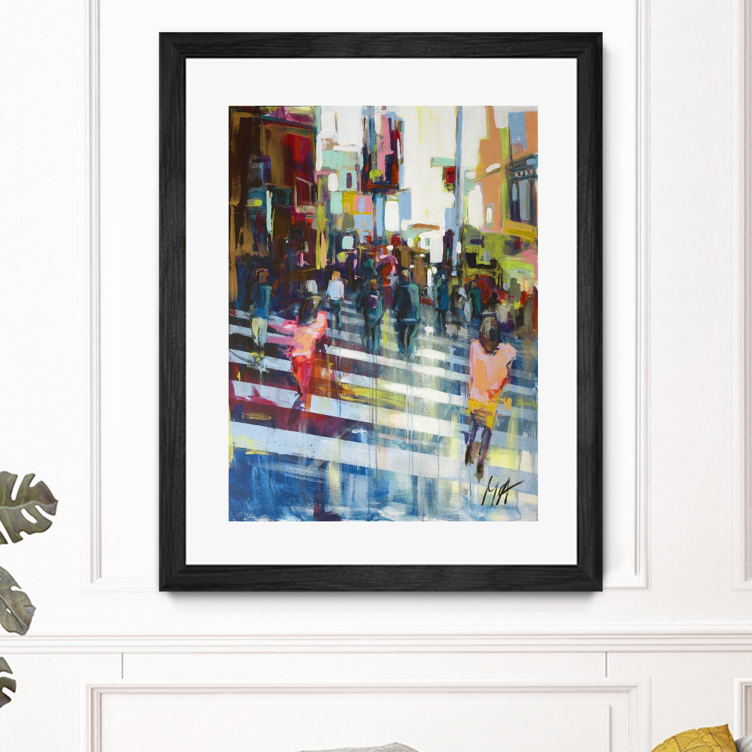 Vie City by Marc Archambault on GIANT ART - orange figurative pietons