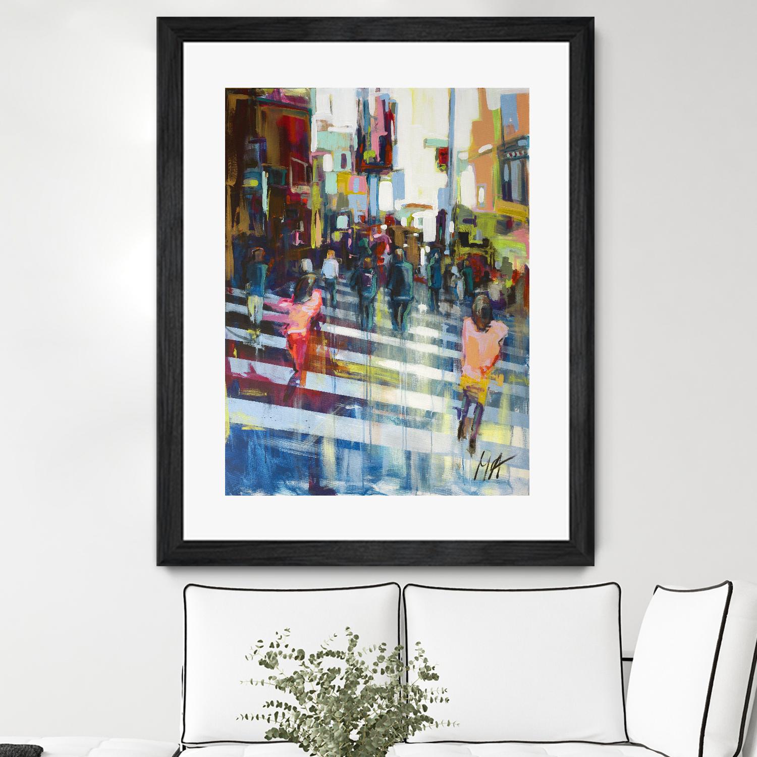 Vie City by Marc Archambault on GIANT ART - orange figurative pietons