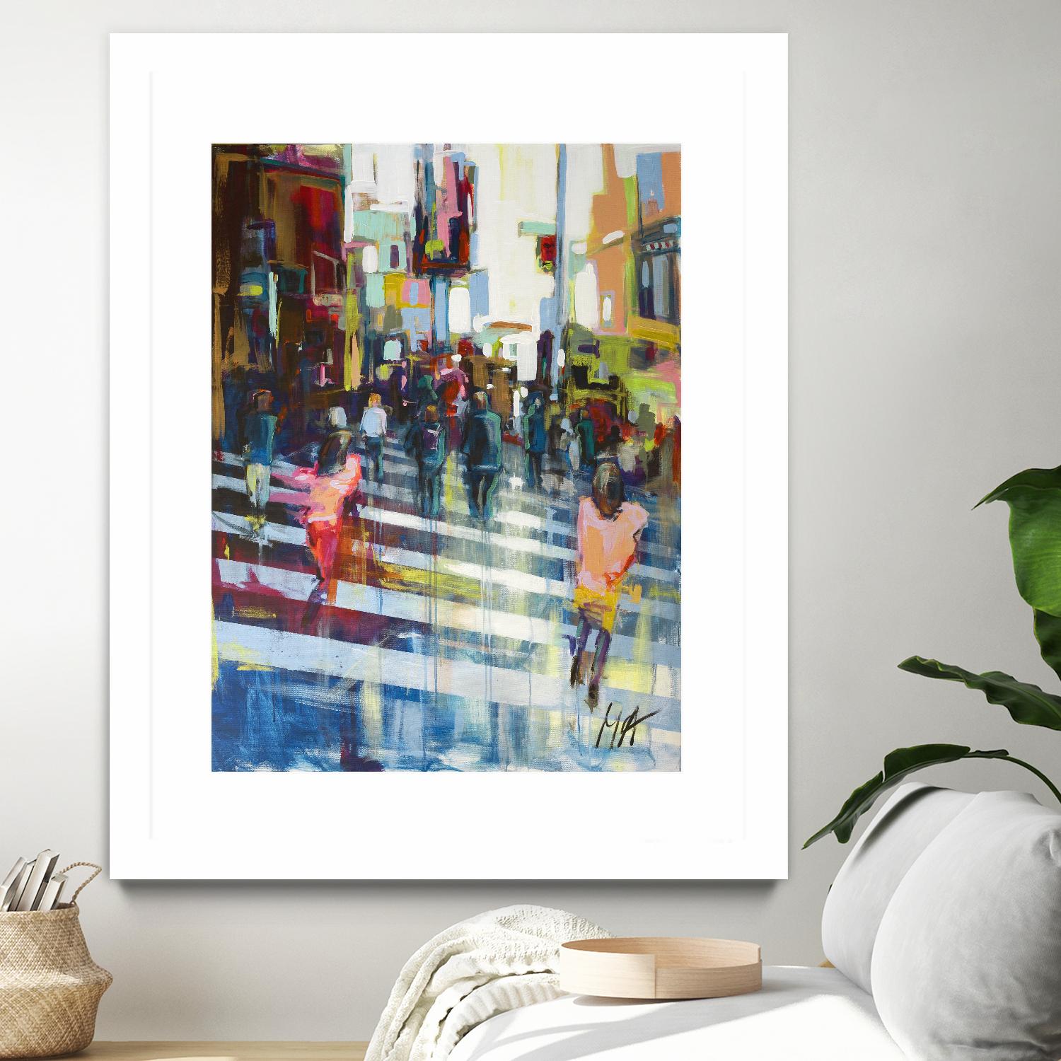 Vie City by Marc Archambault on GIANT ART - orange figurative pietons