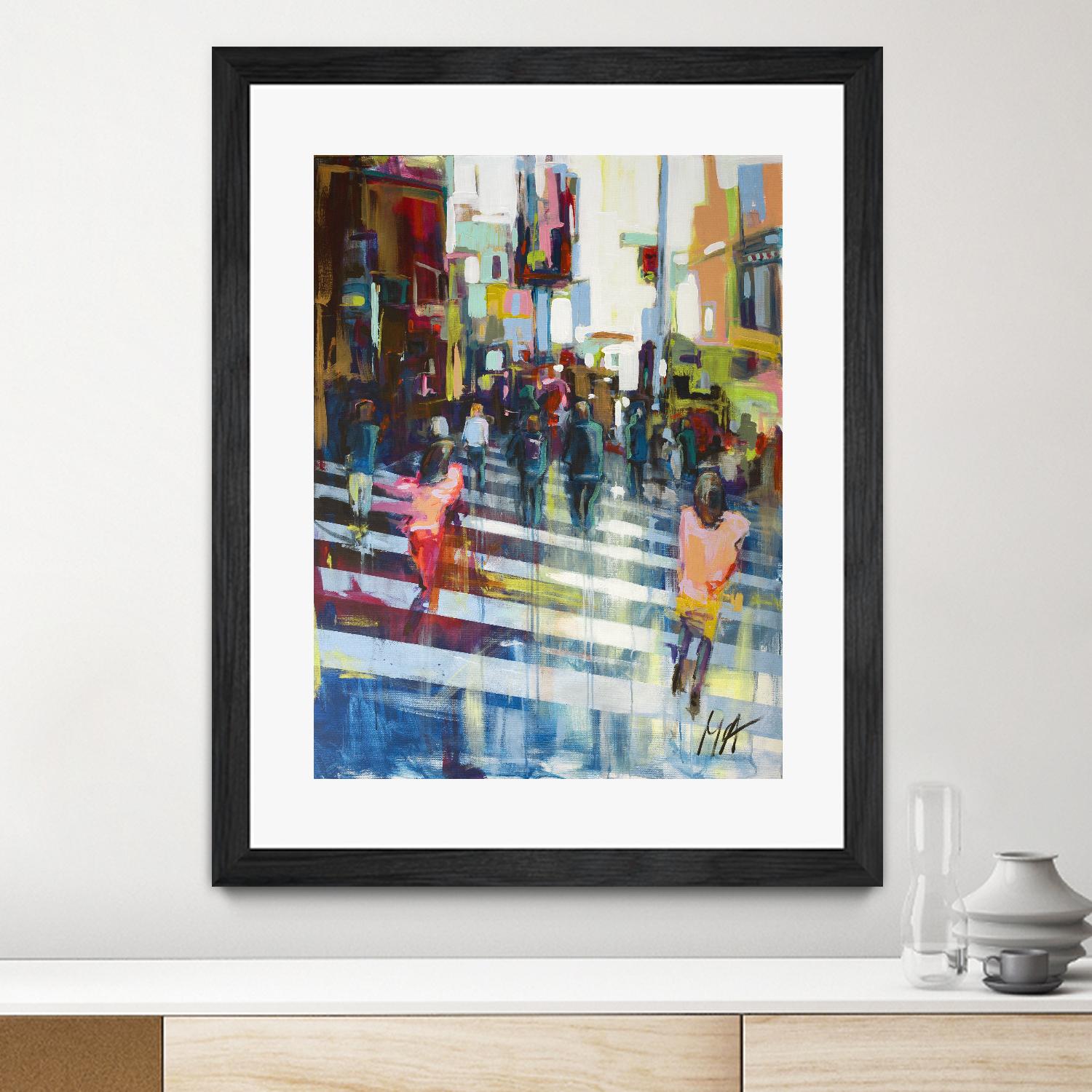 Vie City by Marc Archambault on GIANT ART - orange figurative pietons