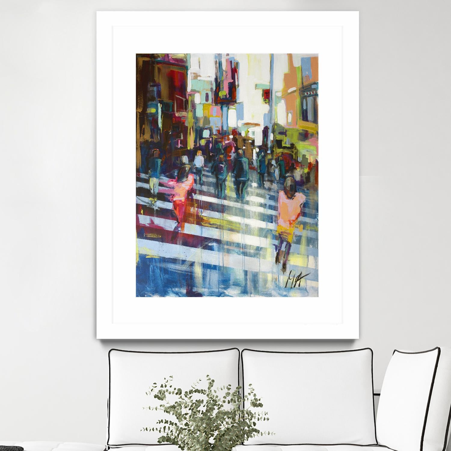 Vie City by Marc Archambault on GIANT ART - orange figurative pietons