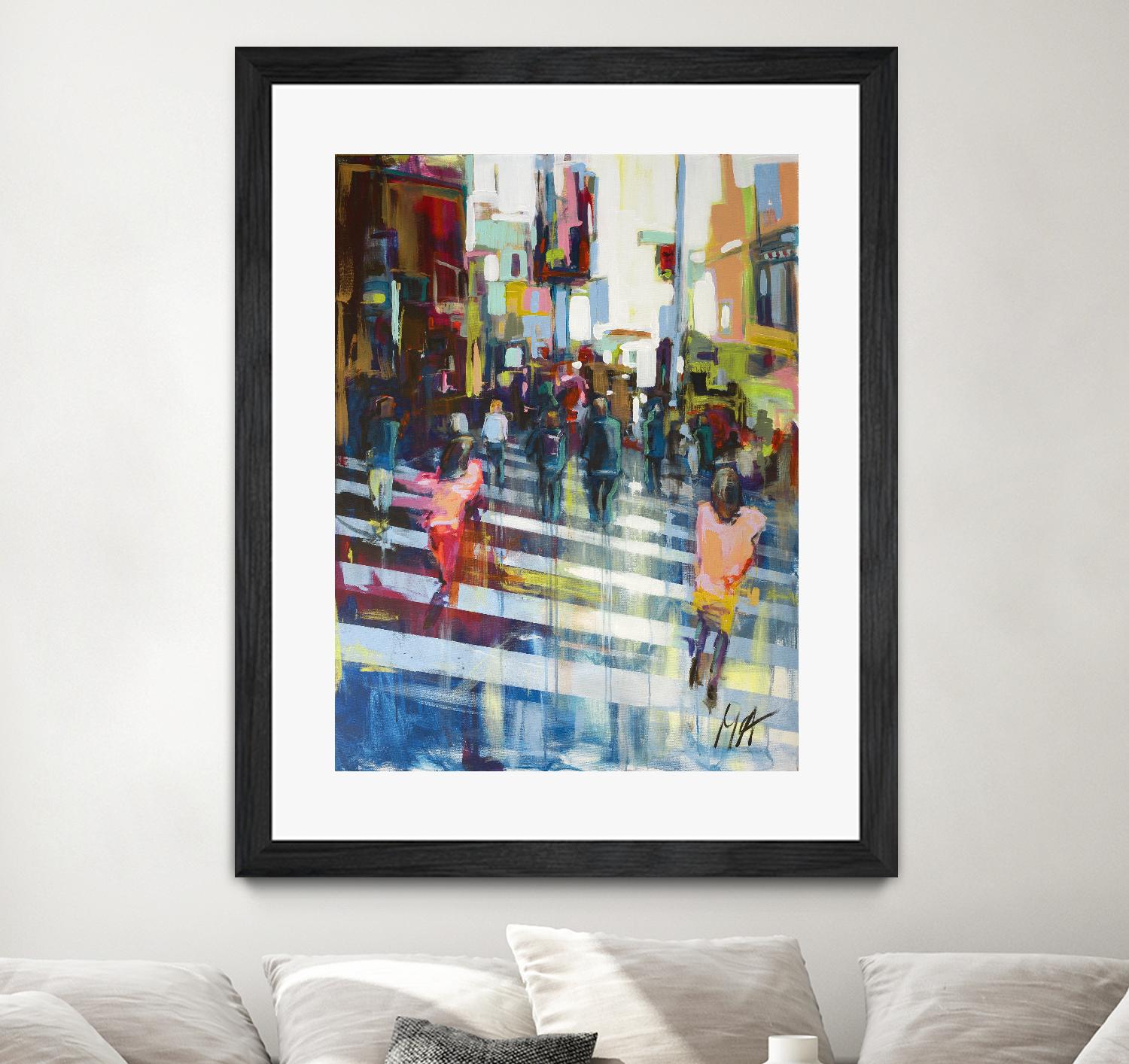 Vie City by Marc Archambault on GIANT ART - orange figurative pietons