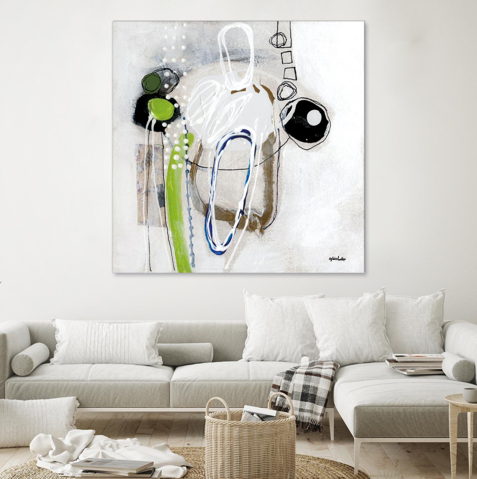 Tour de piste 3 by Sylvie Cloutier on GIANT ART - green abstract