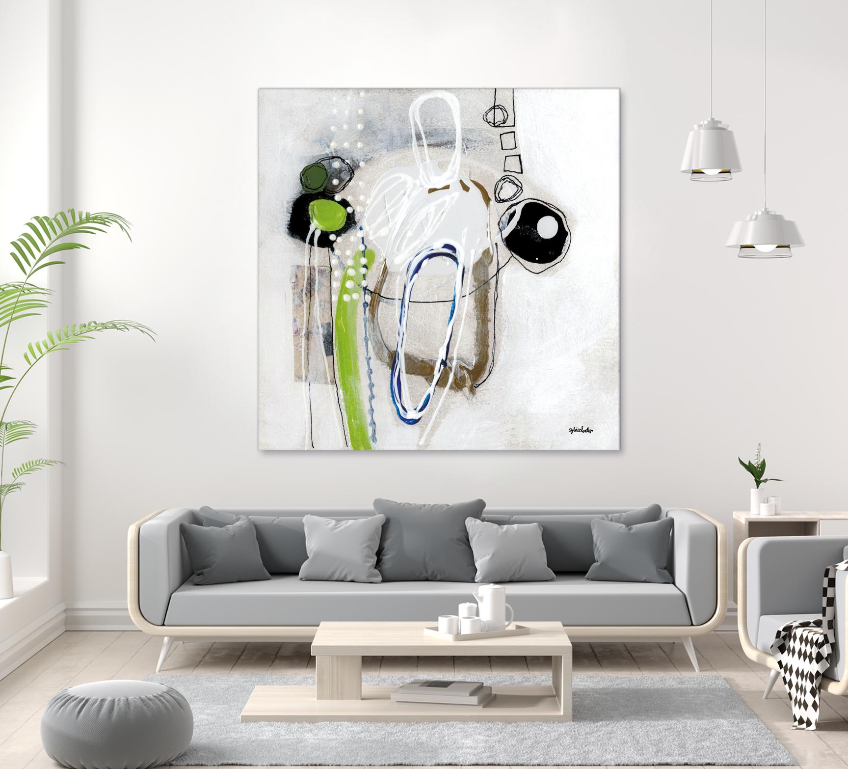 Tour de piste 3 by Sylvie Cloutier on GIANT ART - green abstract