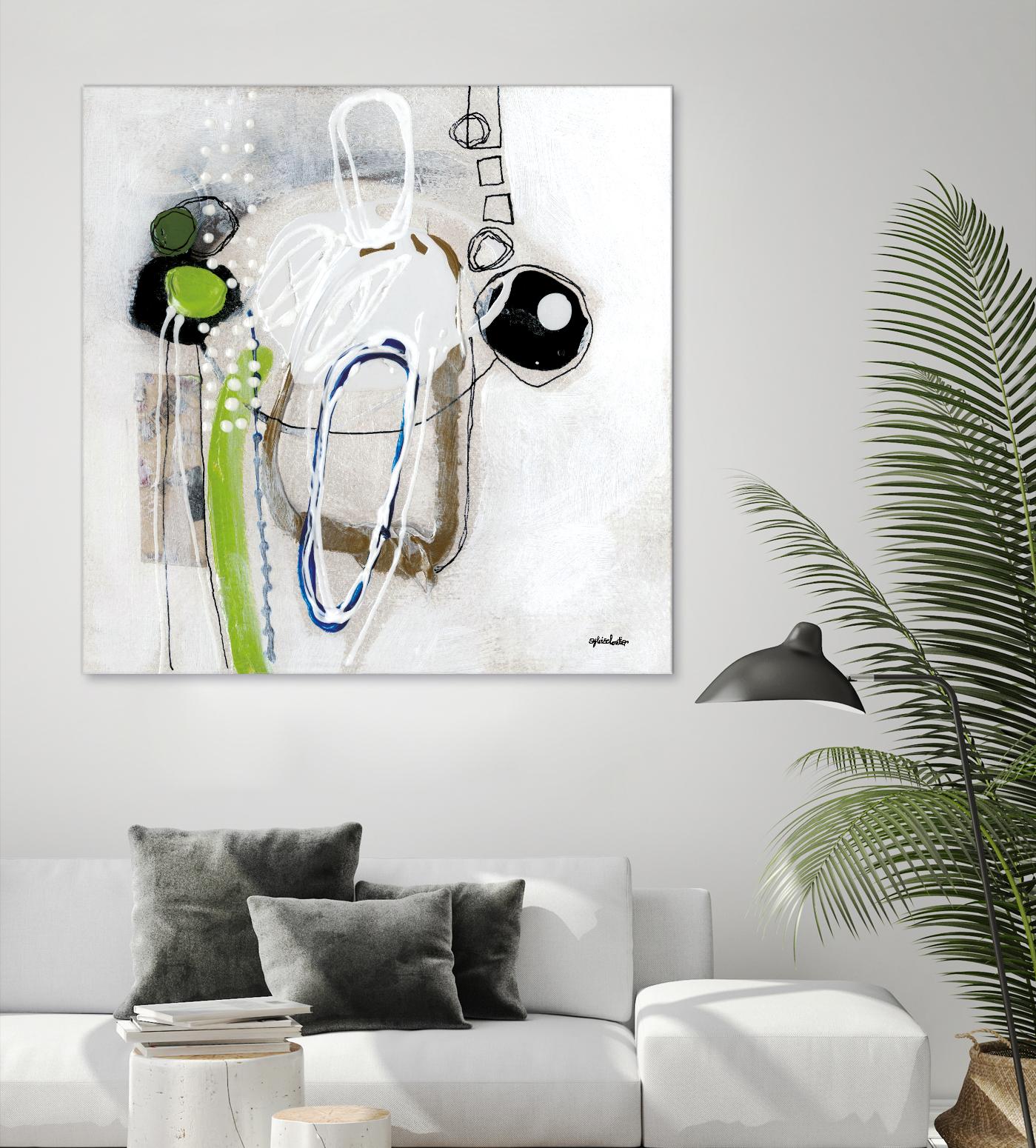 Tour de piste 3 by Sylvie Cloutier on GIANT ART - green abstract