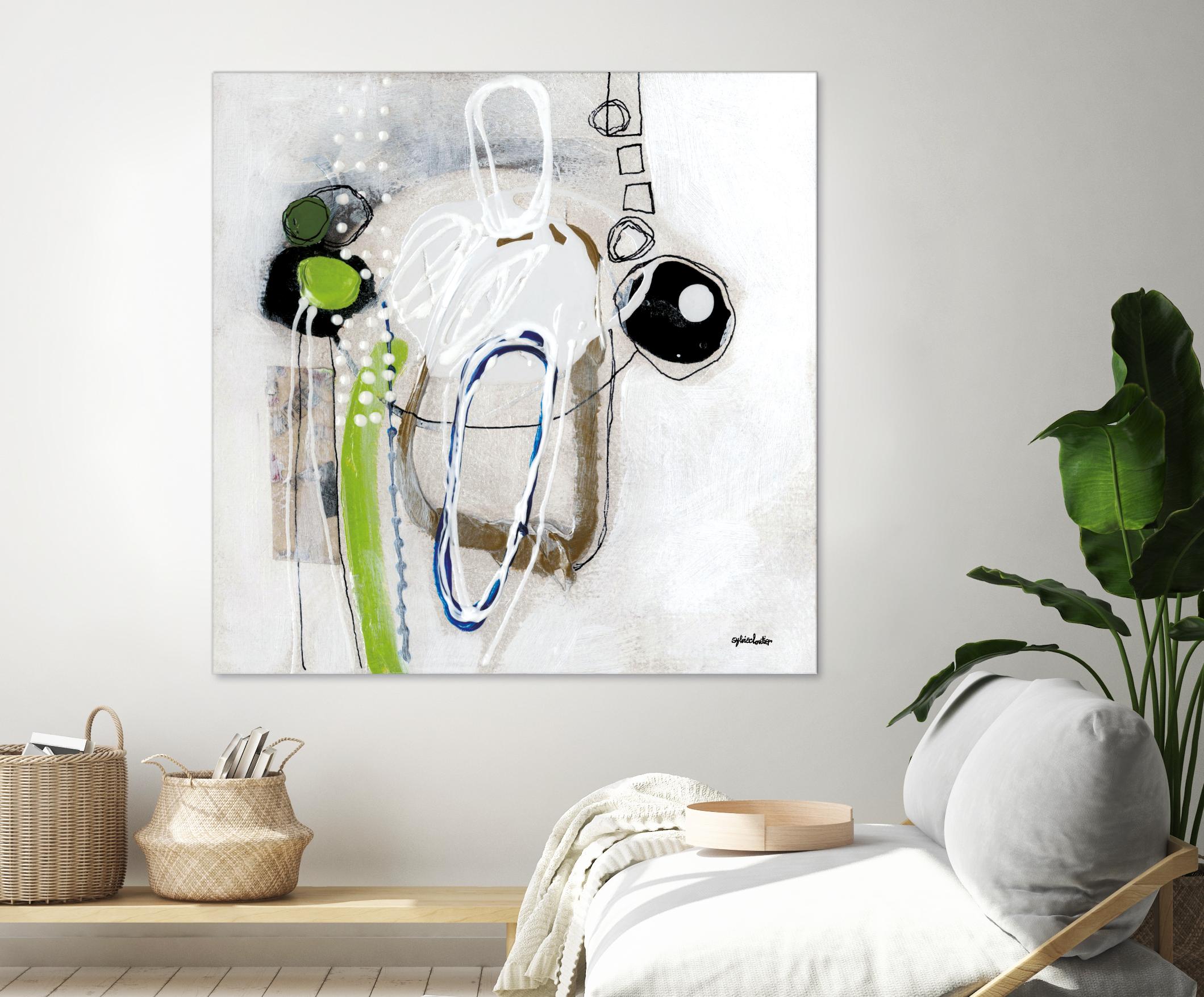 Tour de piste 3 by Sylvie Cloutier on GIANT ART - green abstract