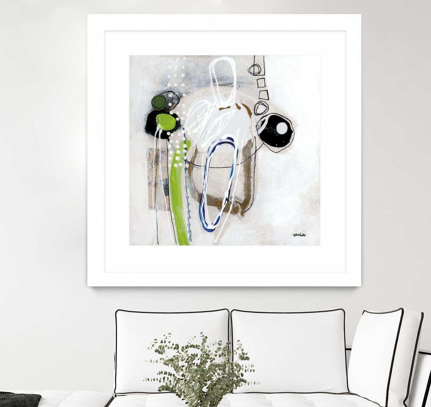 Tour de piste 3 by Sylvie Cloutier on GIANT ART - green abstract