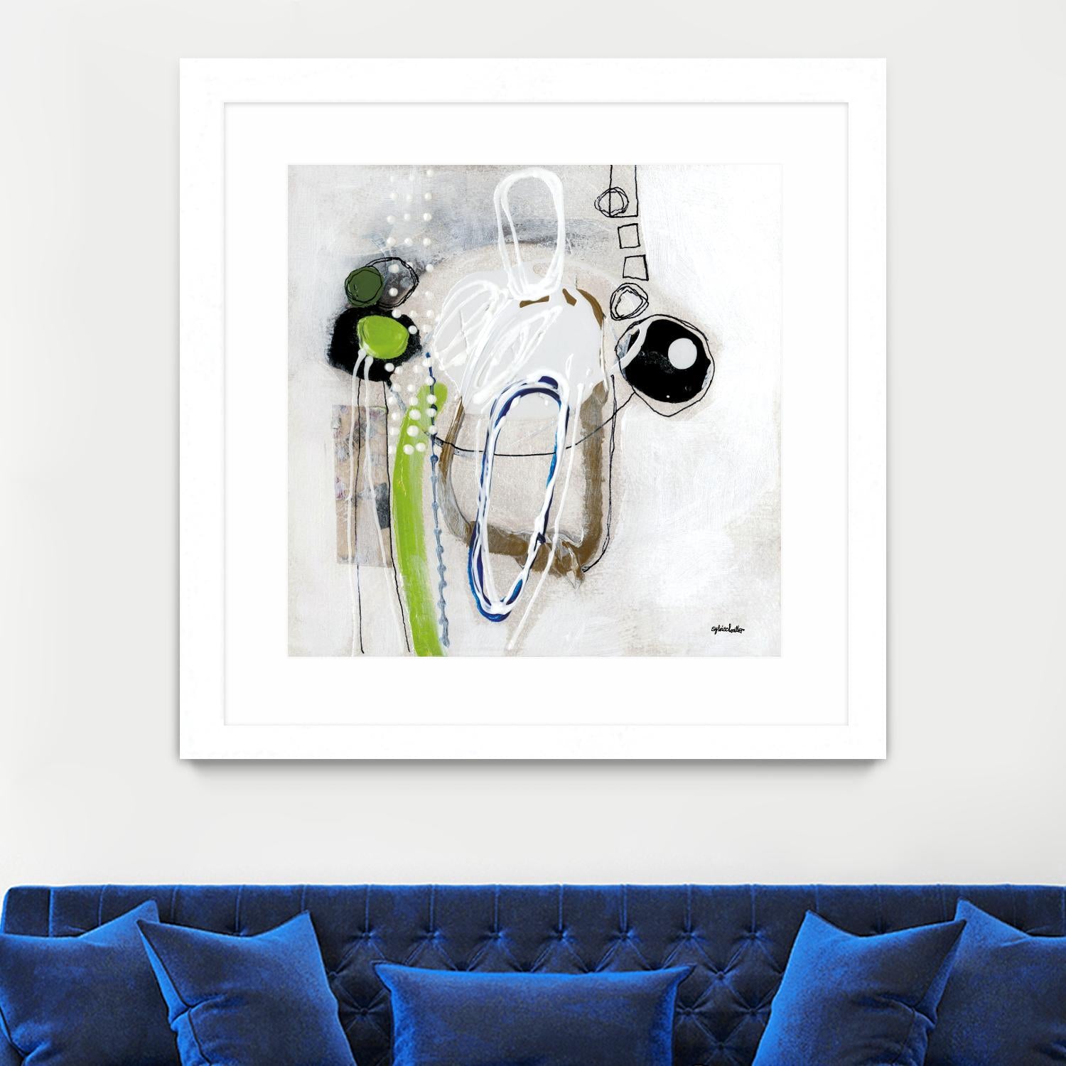 Tour de piste 3 by Sylvie Cloutier on GIANT ART - green abstract