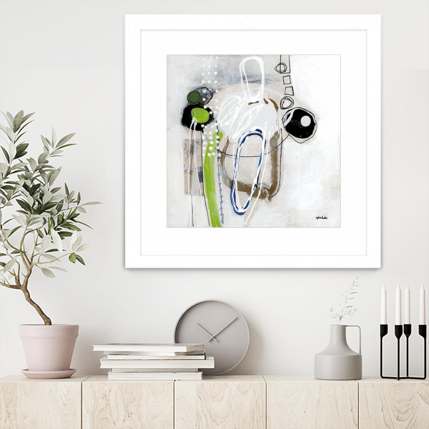 Tour de piste 3 by Sylvie Cloutier on GIANT ART - green abstract