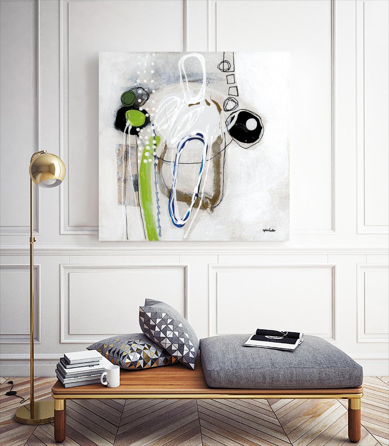 Tour de piste 3 by Sylvie Cloutier on GIANT ART - green abstract