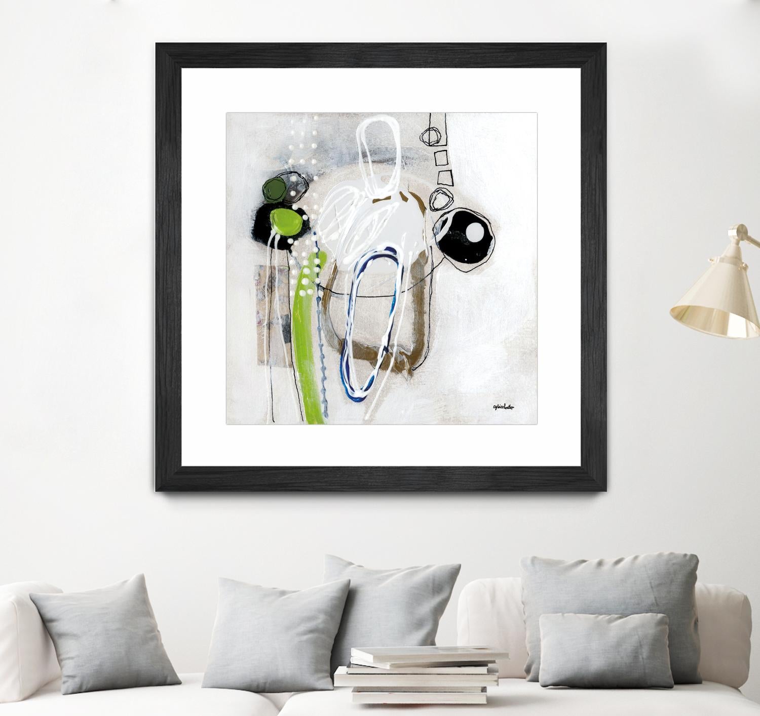 Tour de piste 3 by Sylvie Cloutier on GIANT ART - green abstract