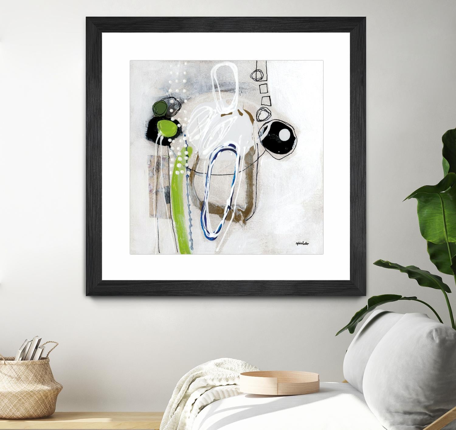 Tour de piste 3 by Sylvie Cloutier on GIANT ART - green abstract