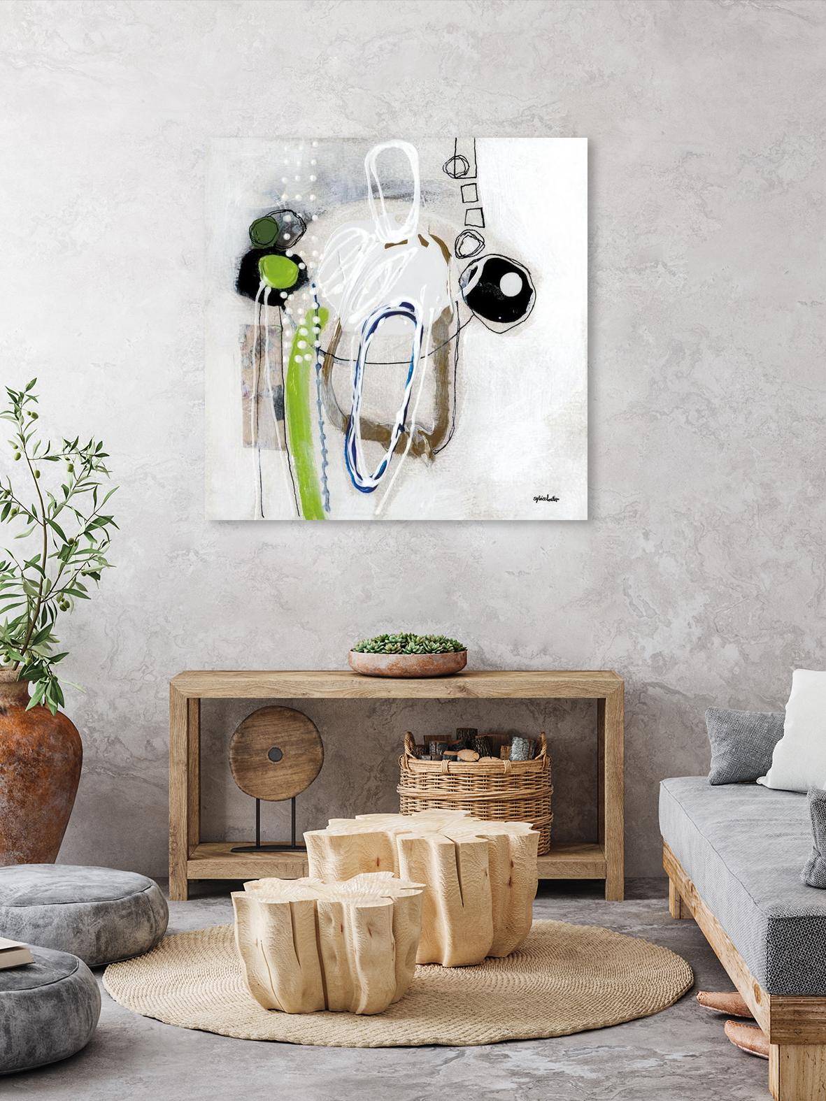 Tour de piste 3 by Sylvie Cloutier on GIANT ART - green abstract