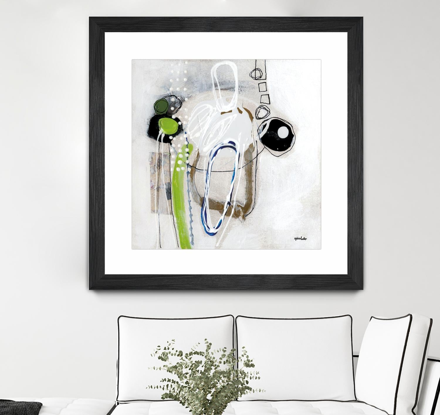 Tour de piste 3 by Sylvie Cloutier on GIANT ART - green abstract