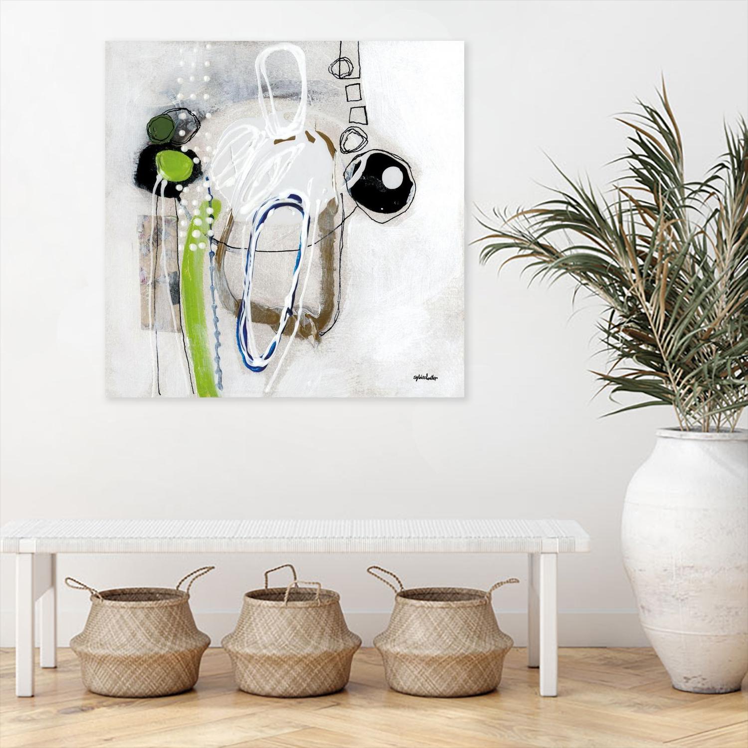 Tour de piste 3 by Sylvie Cloutier on GIANT ART - green abstract