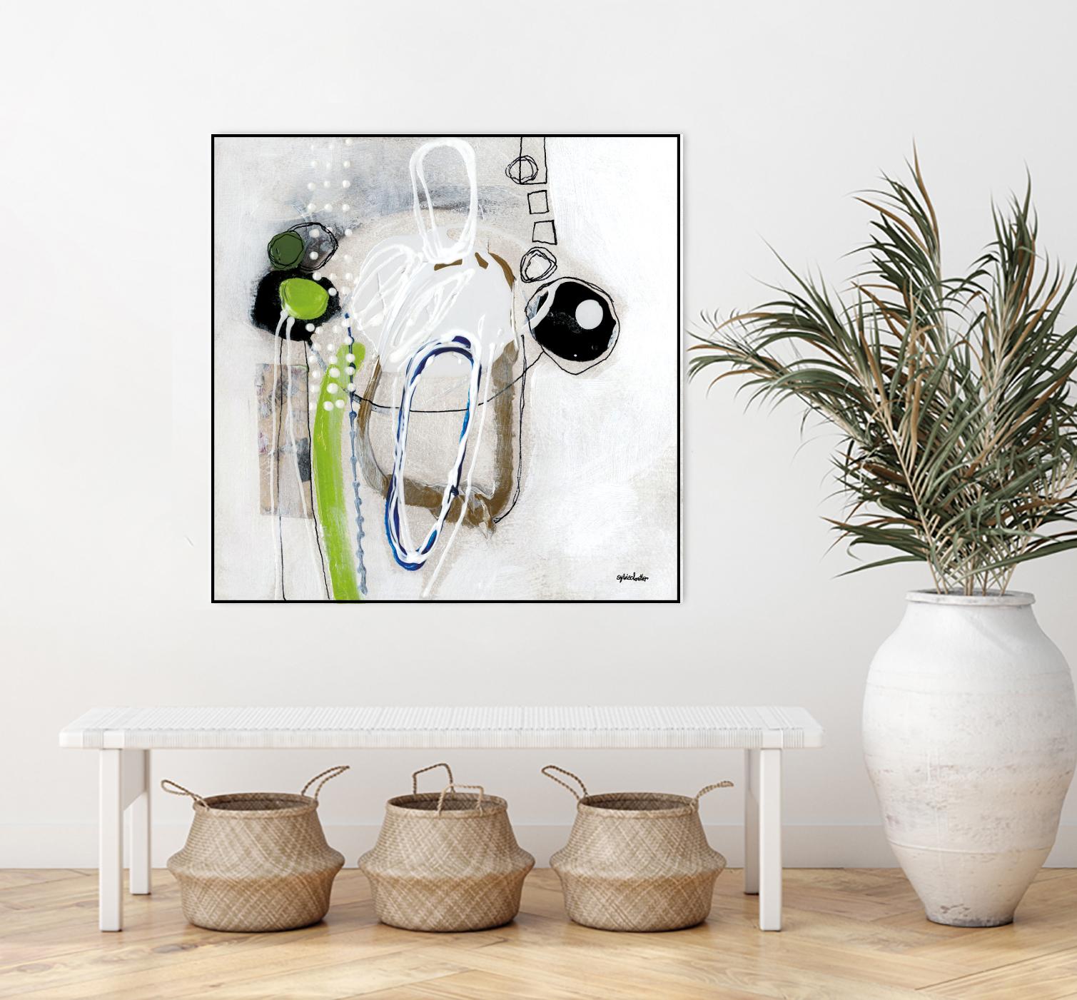 Tour de piste 3 by Sylvie Cloutier on GIANT ART - green abstract