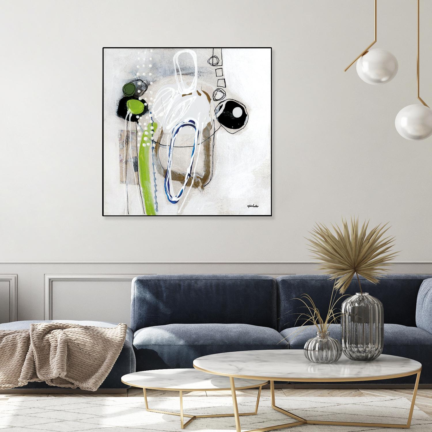 Tour de piste 3 by Sylvie Cloutier on GIANT ART - green abstract