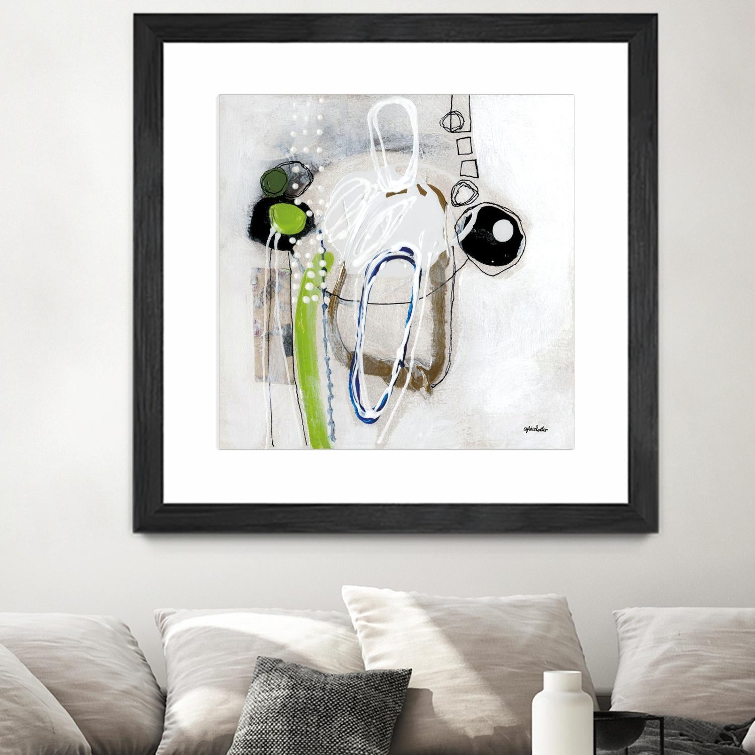 Tour de piste 3 by Sylvie Cloutier on GIANT ART - green abstract