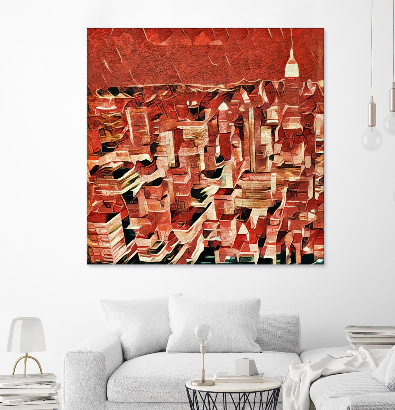 Distorted city scene 1 by Jean-François Dupuis on GIANT ART - beige city scene