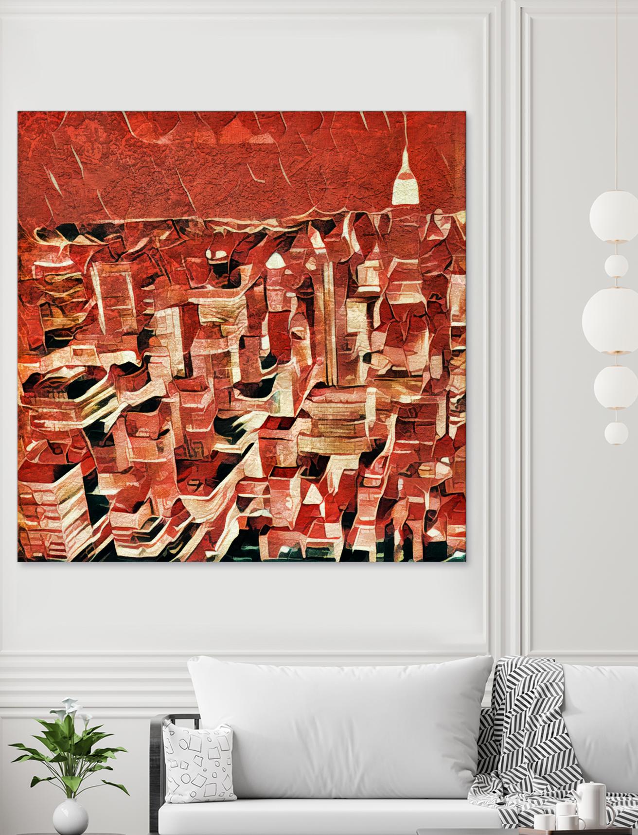 Distorted city scene 1 by Jean-François Dupuis on GIANT ART - beige city scene