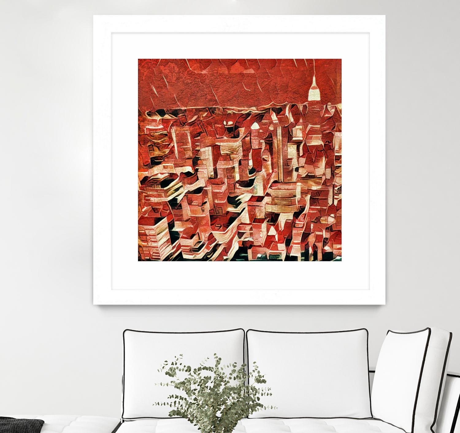 Distorted city scene 1 by Jean-François Dupuis on GIANT ART - beige city scene